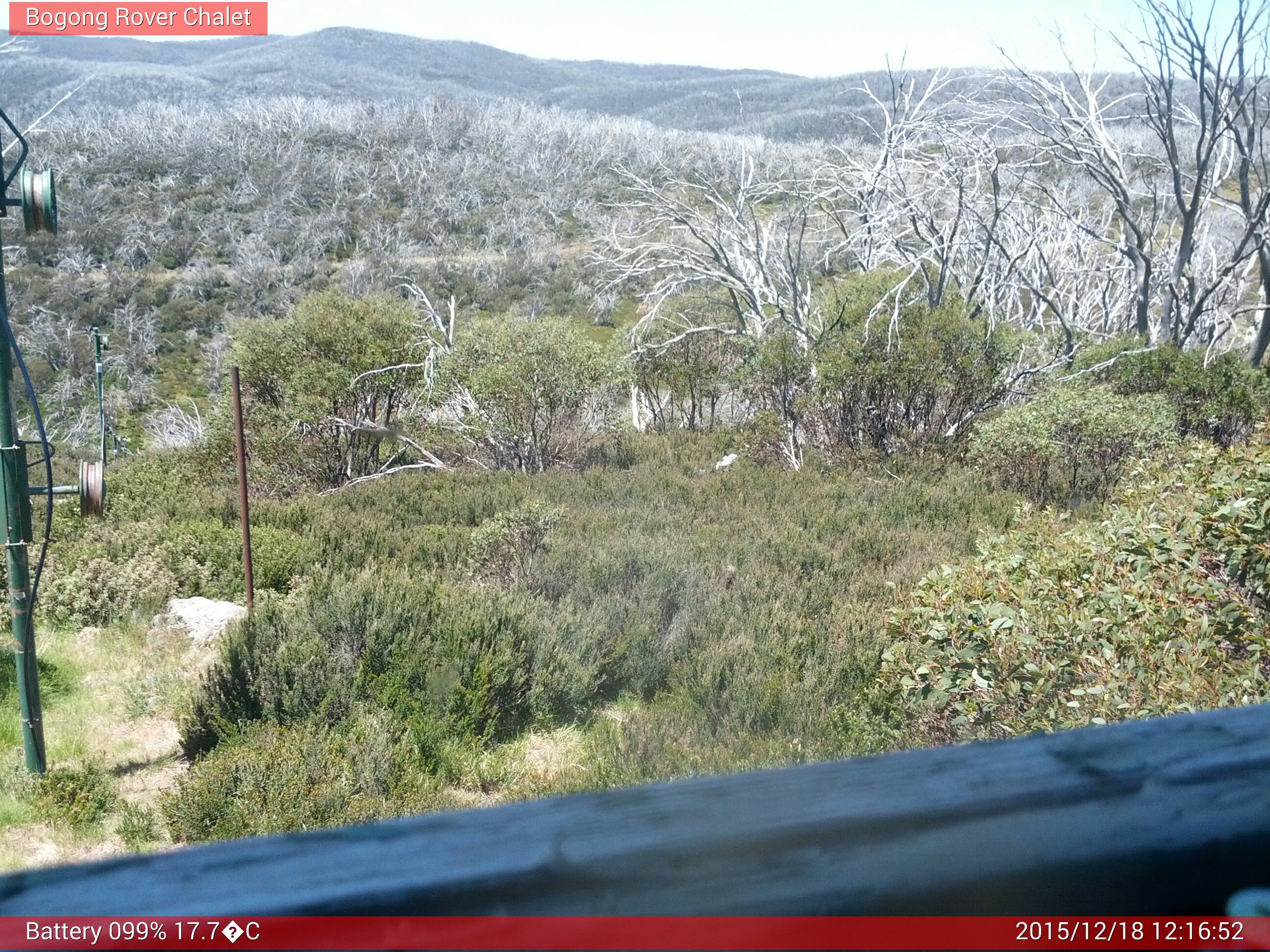 Bogong Web Cam 12:16pm Friday 18th of December 2015