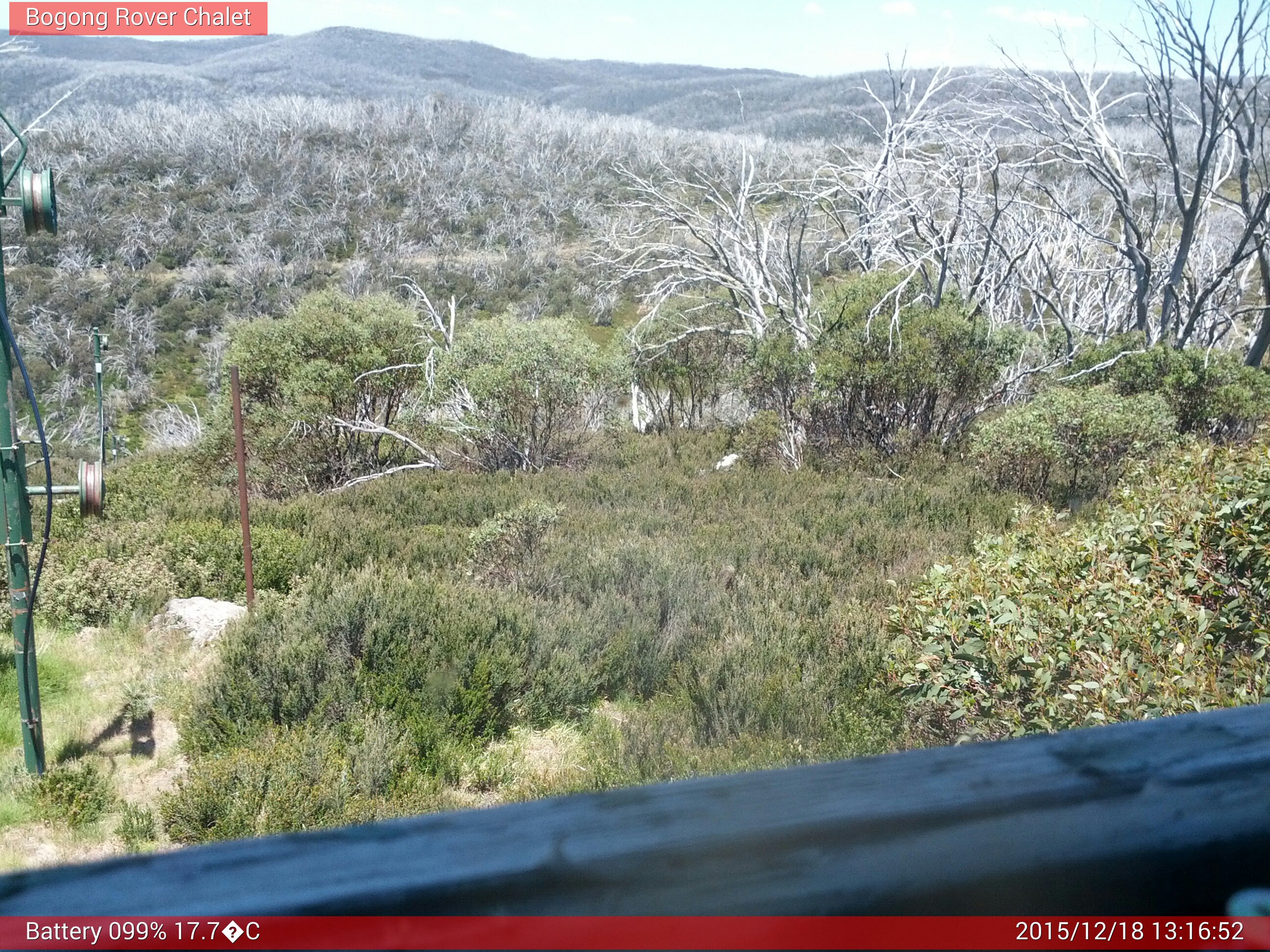 Bogong Web Cam 1:16pm Friday 18th of December 2015