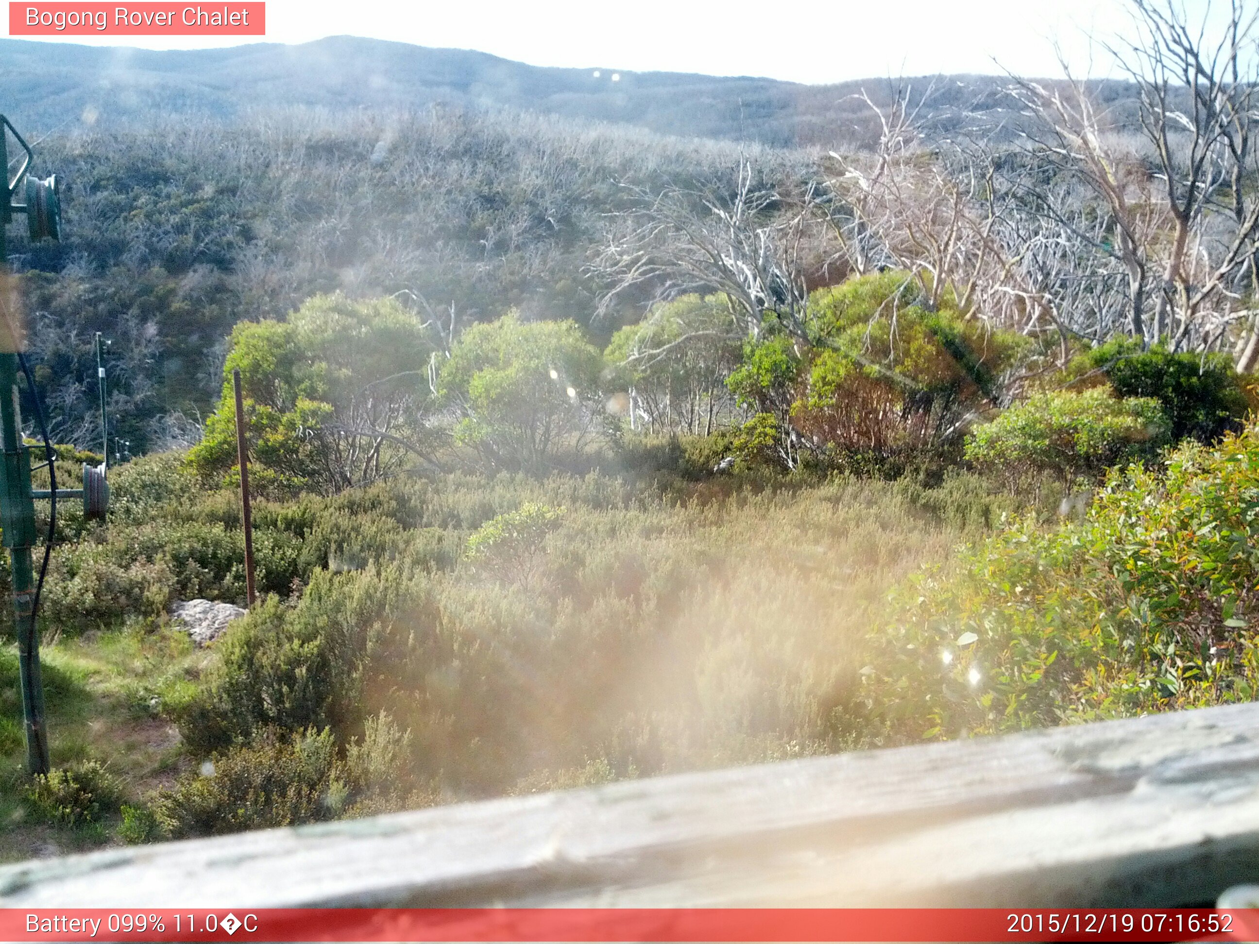 Bogong Web Cam 7:16am Saturday 19th of December 2015