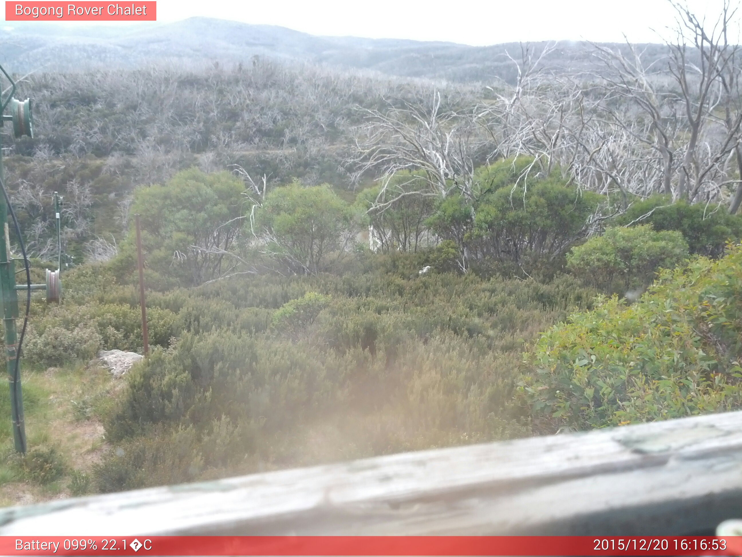 Bogong Web Cam 4:16pm Sunday 20th of December 2015