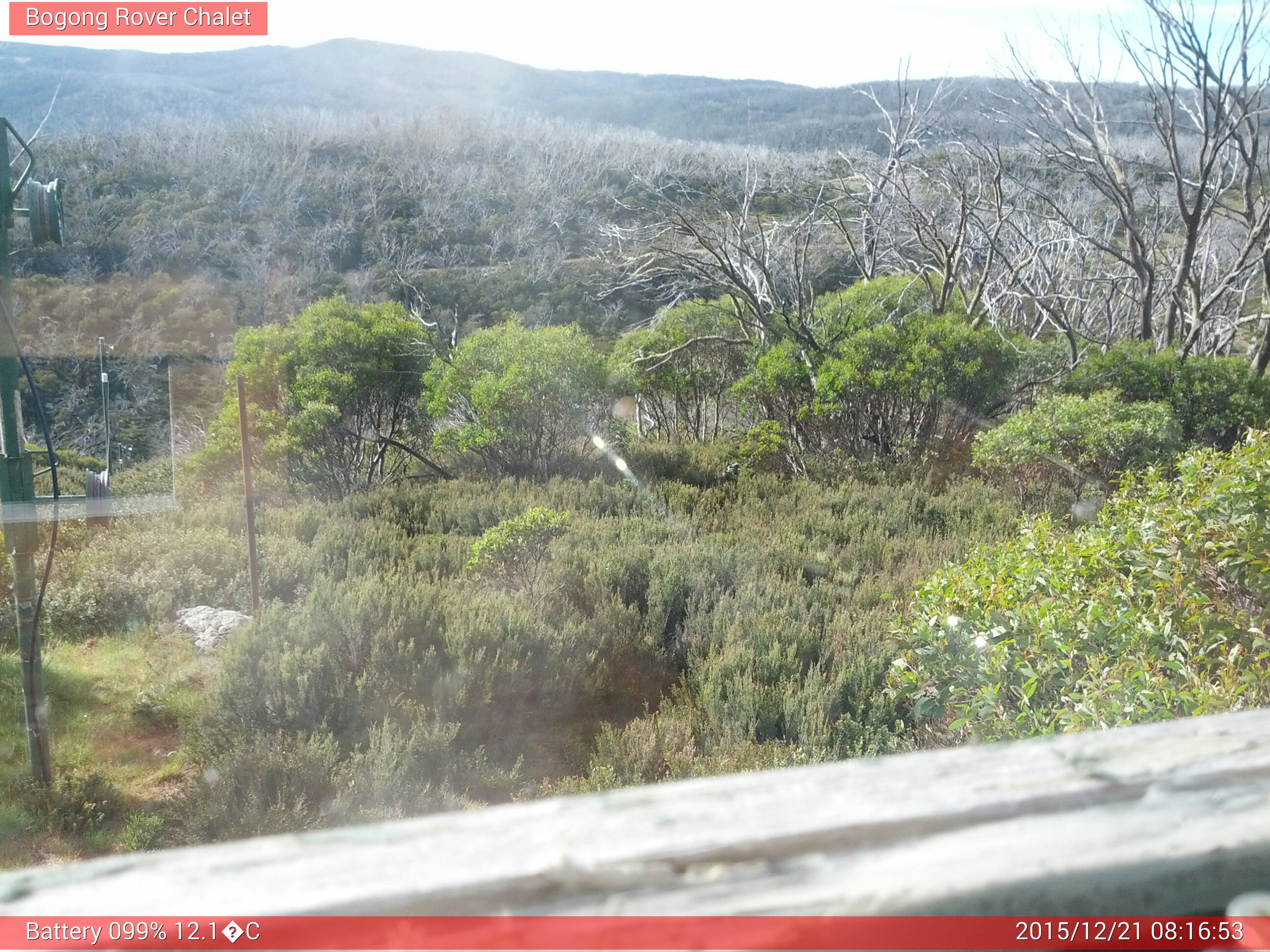 Bogong Web Cam 8:16am Monday 21st of December 2015