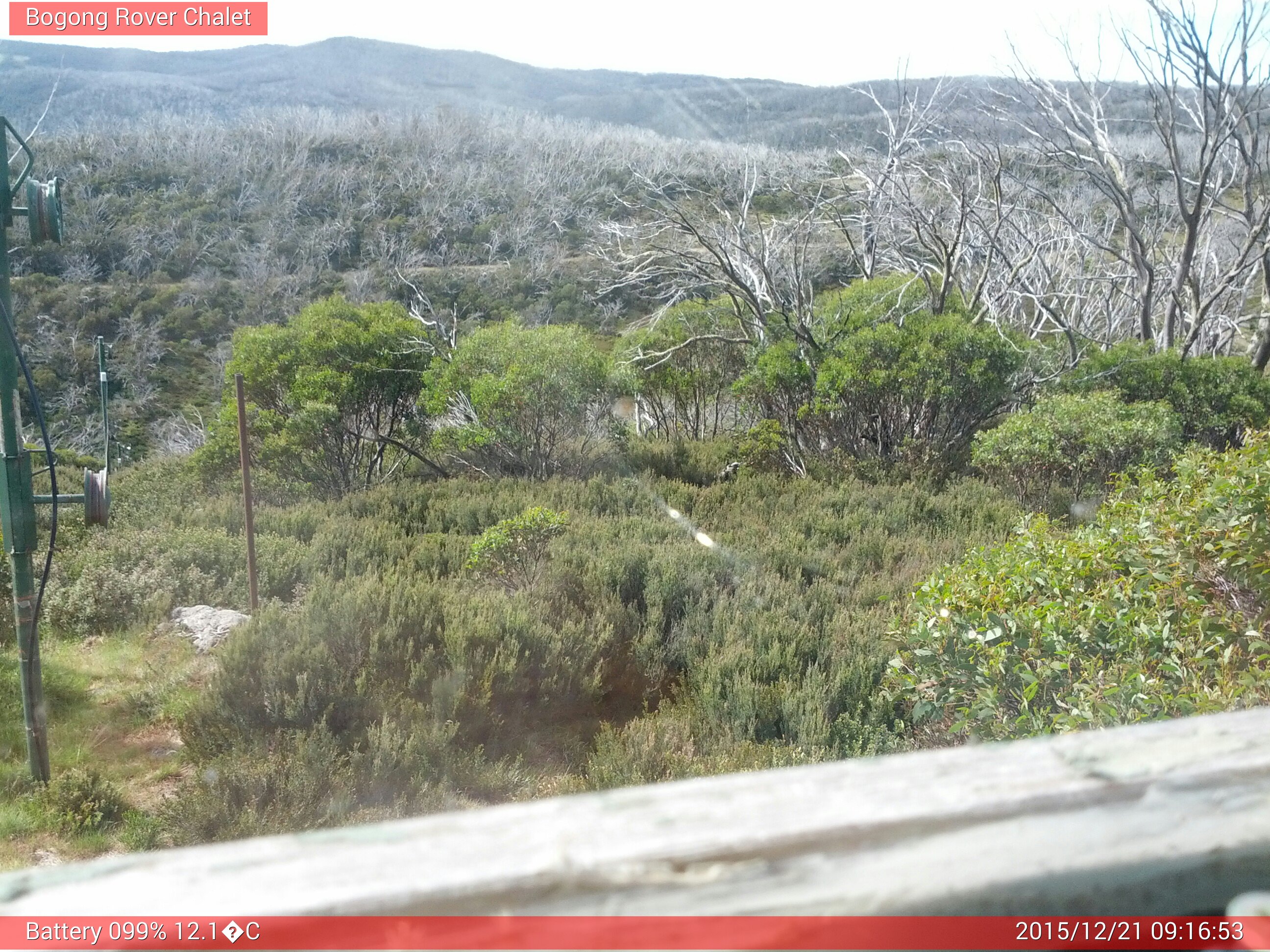 Bogong Web Cam 9:16am Monday 21st of December 2015