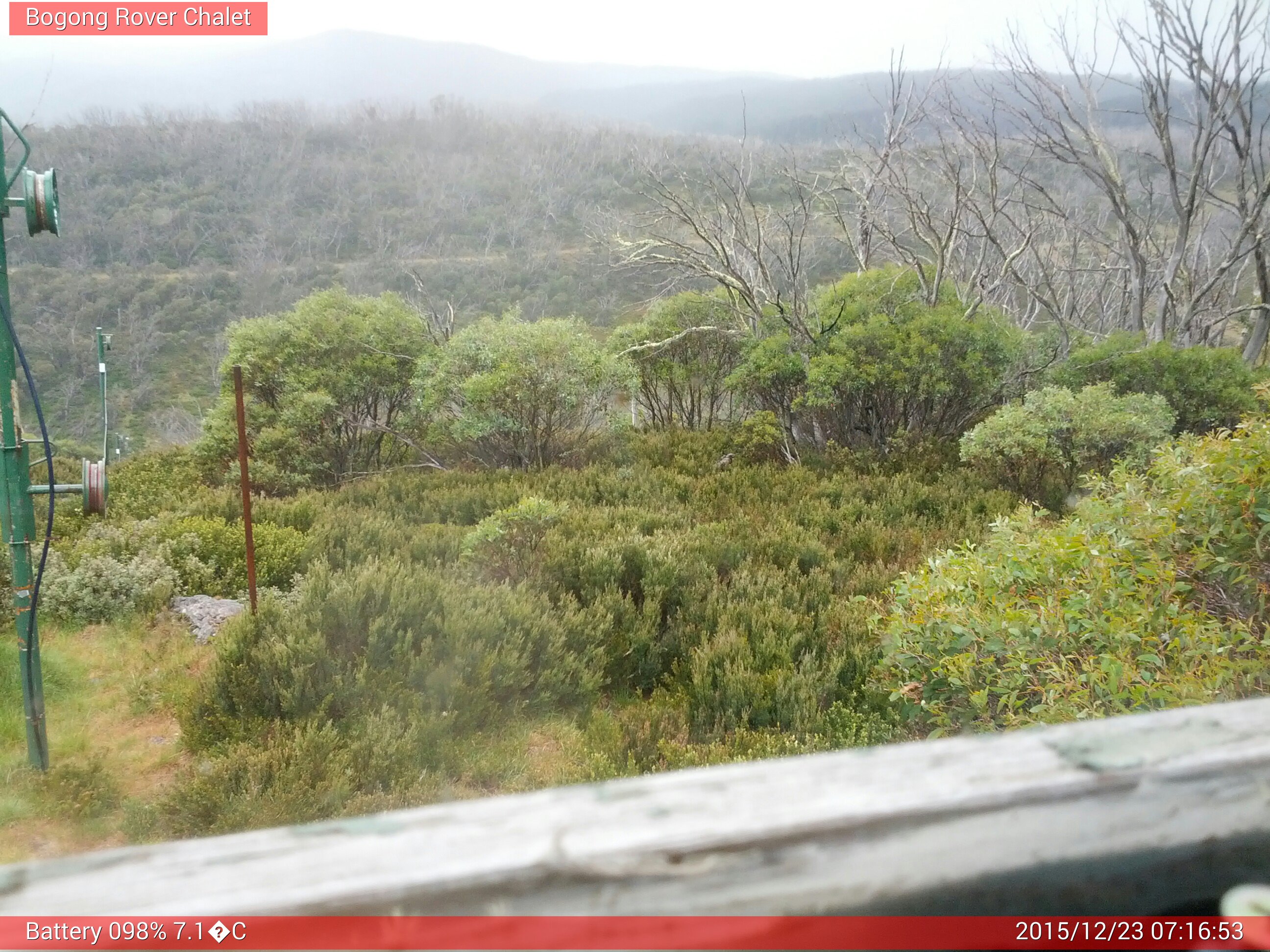 Bogong Web Cam 7:16am Wednesday 23rd of December 2015