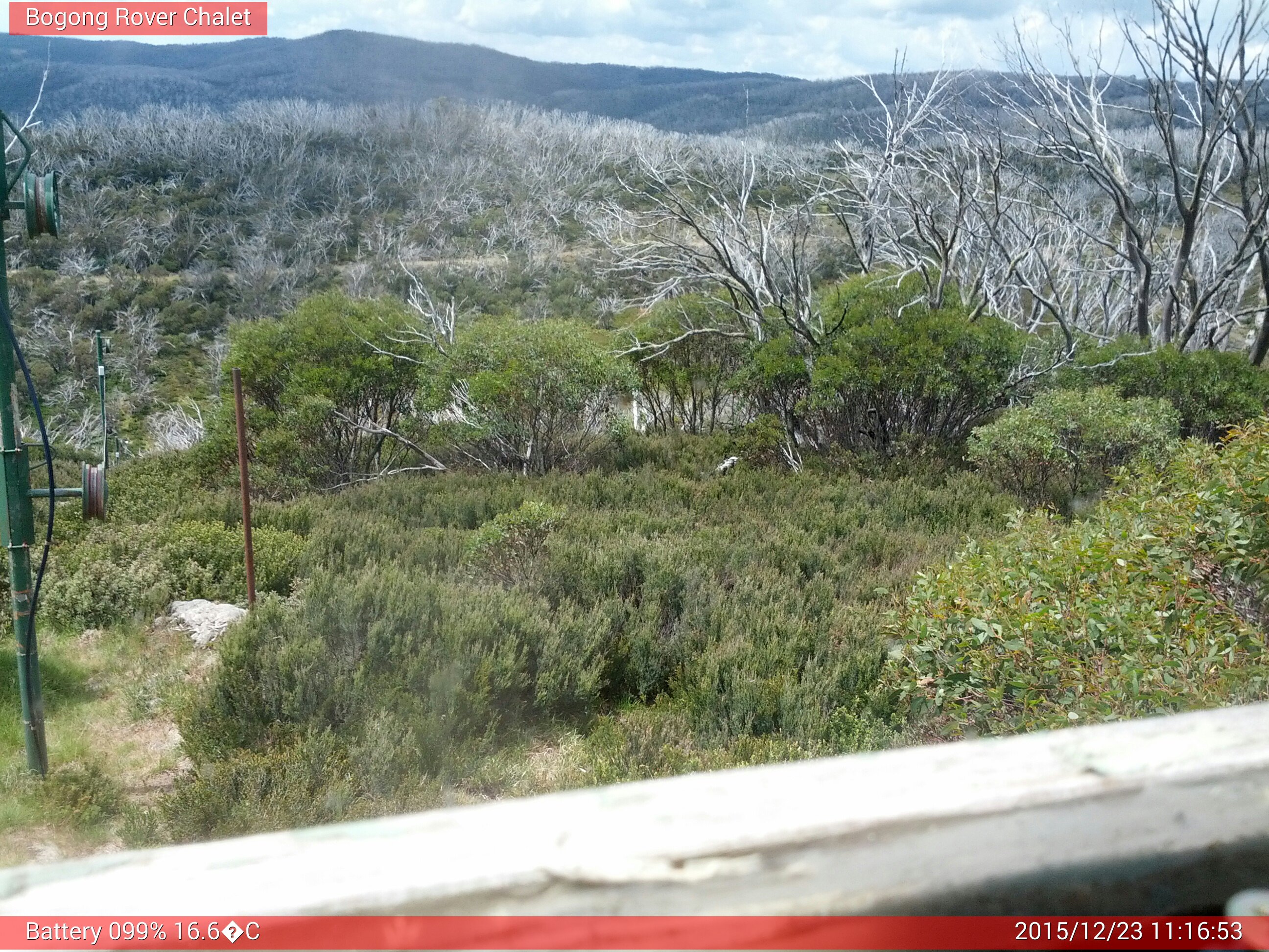 Bogong Web Cam 11:16am Wednesday 23rd of December 2015