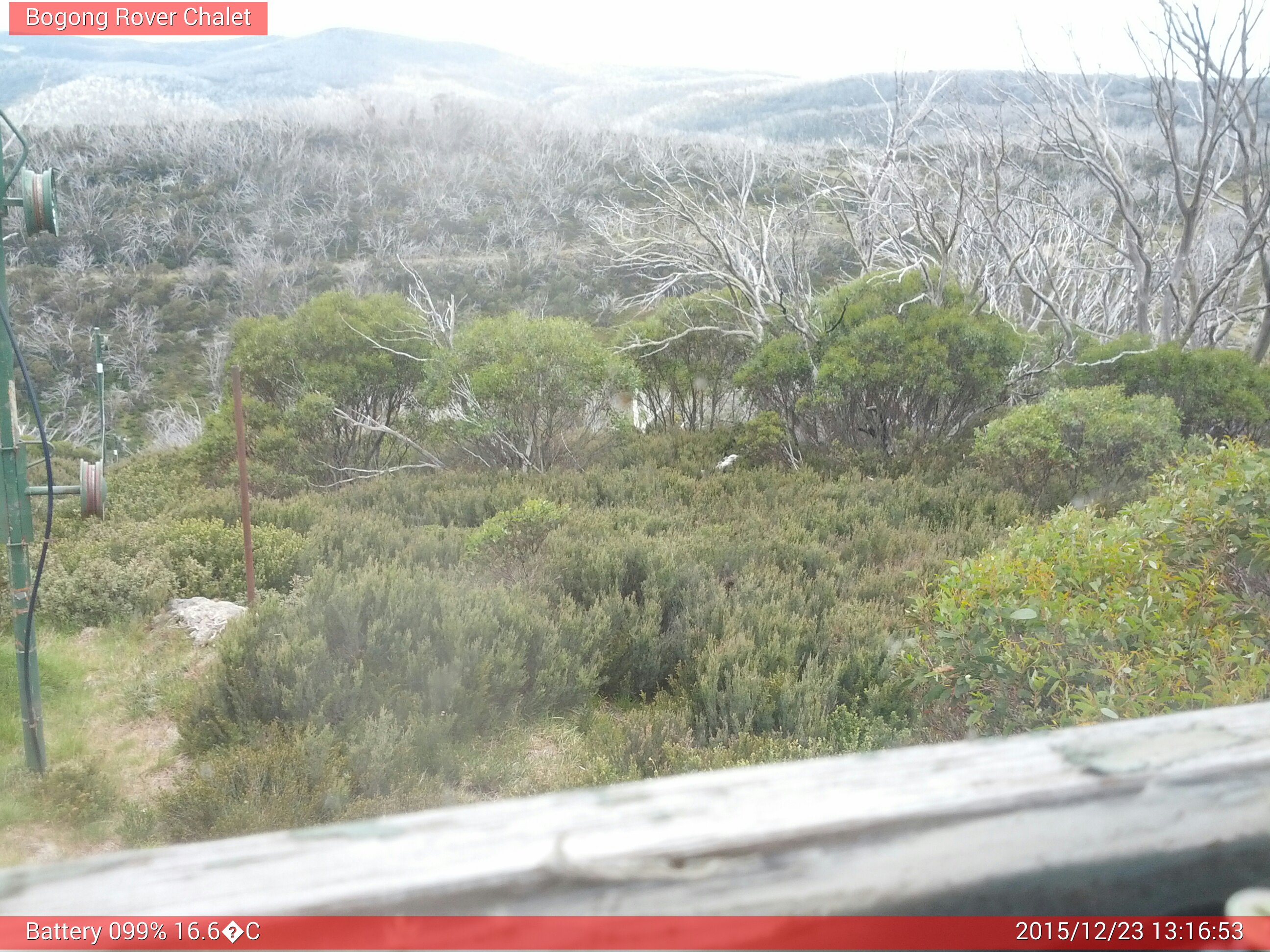 Bogong Web Cam 1:16pm Wednesday 23rd of December 2015