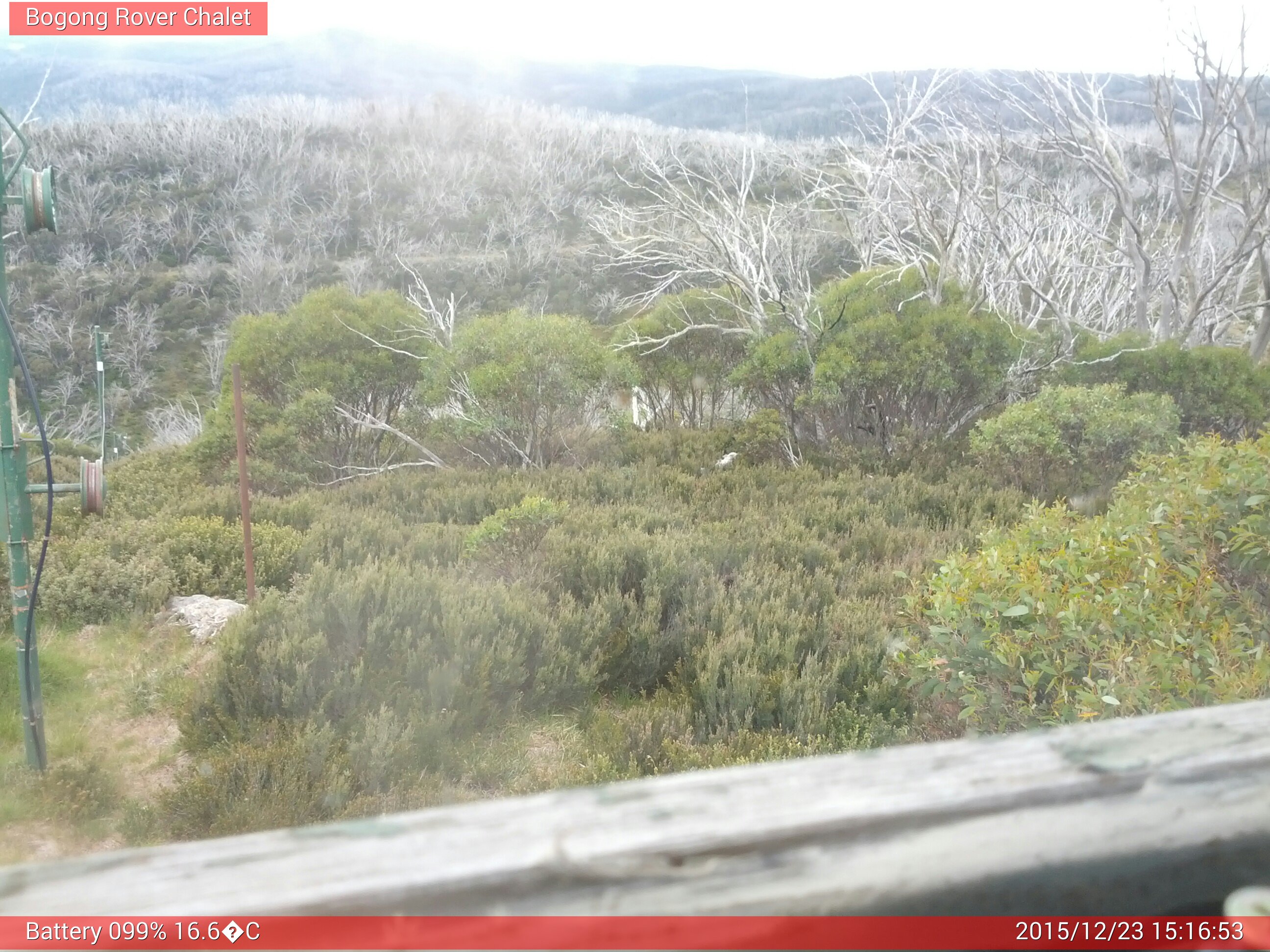 Bogong Web Cam 3:16pm Wednesday 23rd of December 2015