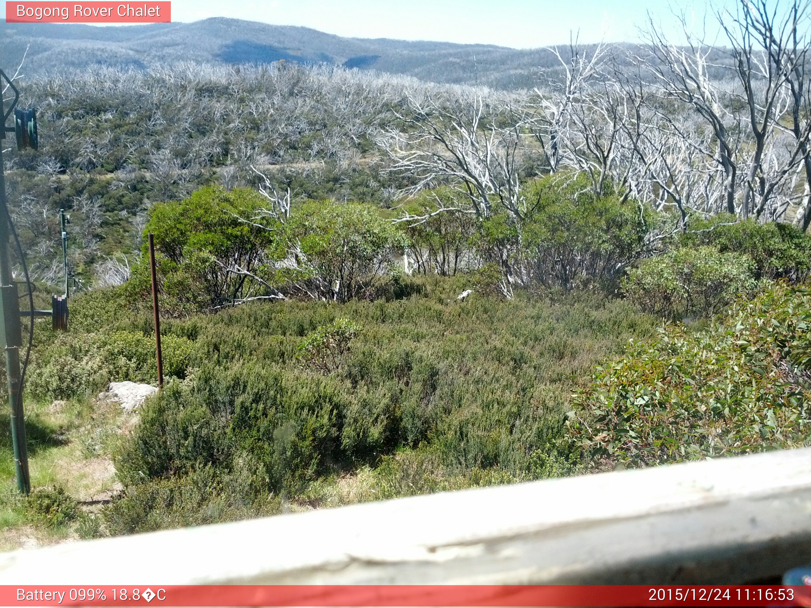 Bogong Web Cam 11:16am Thursday 24th of December 2015