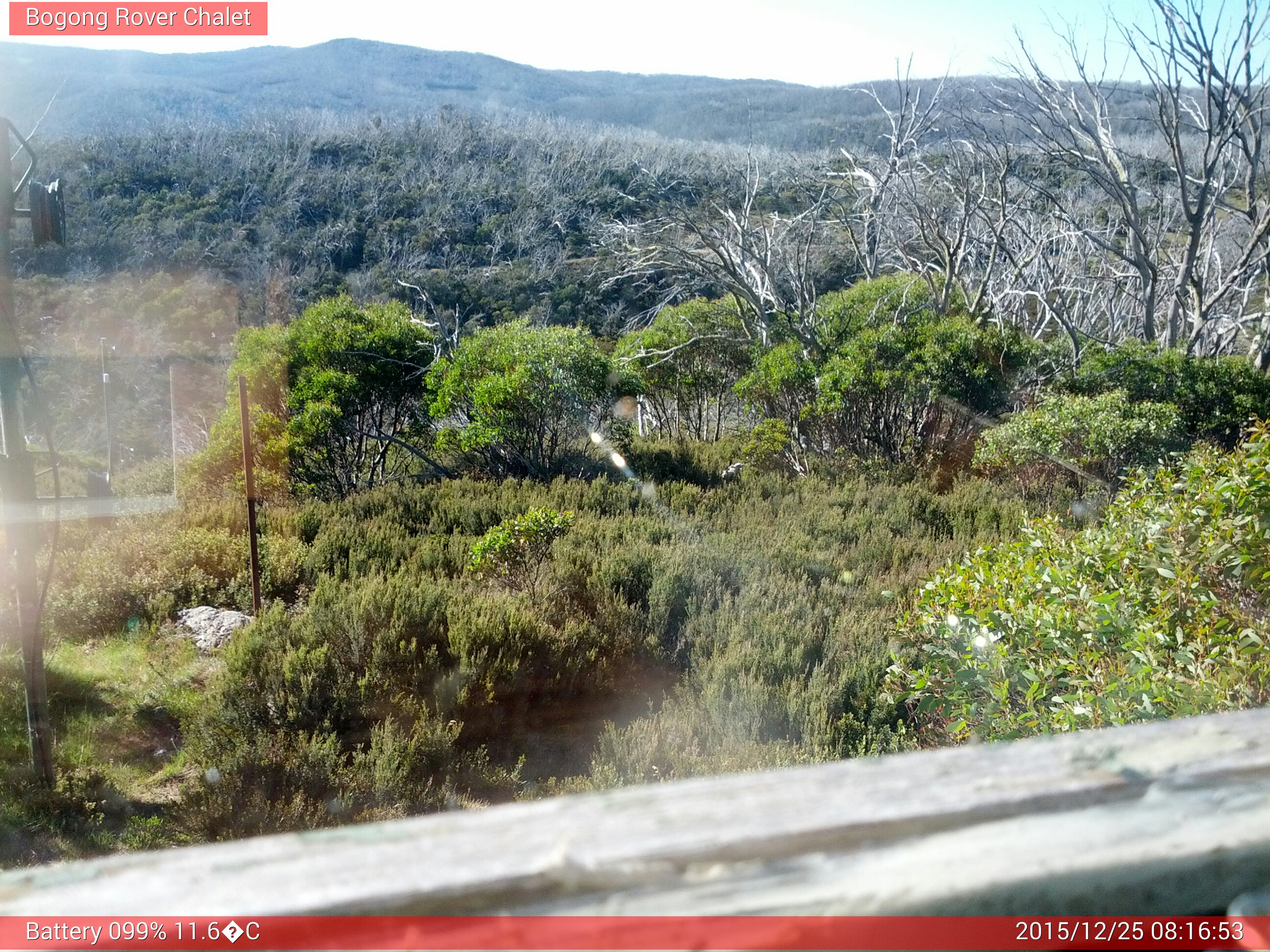 Bogong Web Cam 8:16am Friday 25th of December 2015