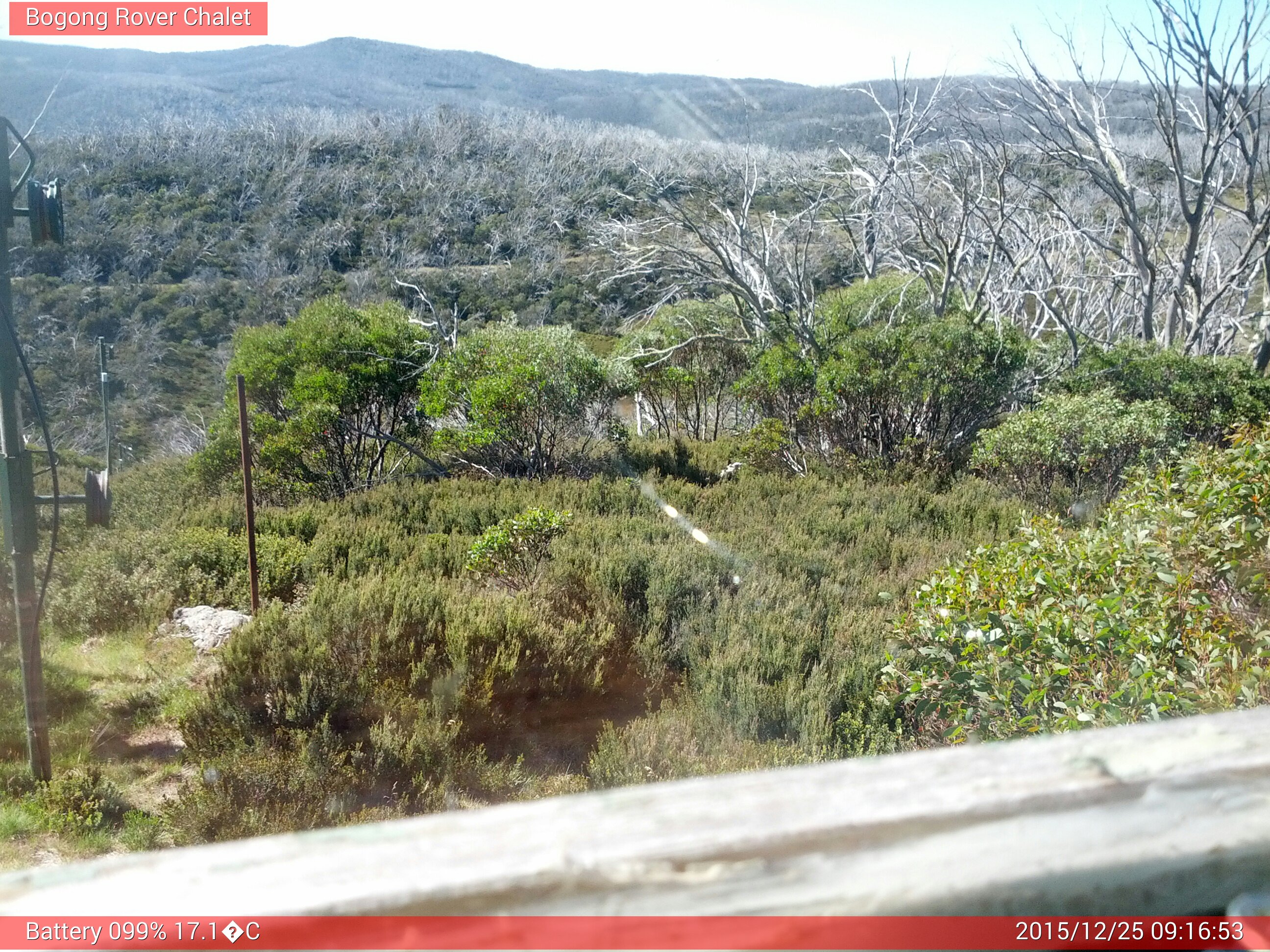 Bogong Web Cam 9:16am Friday 25th of December 2015