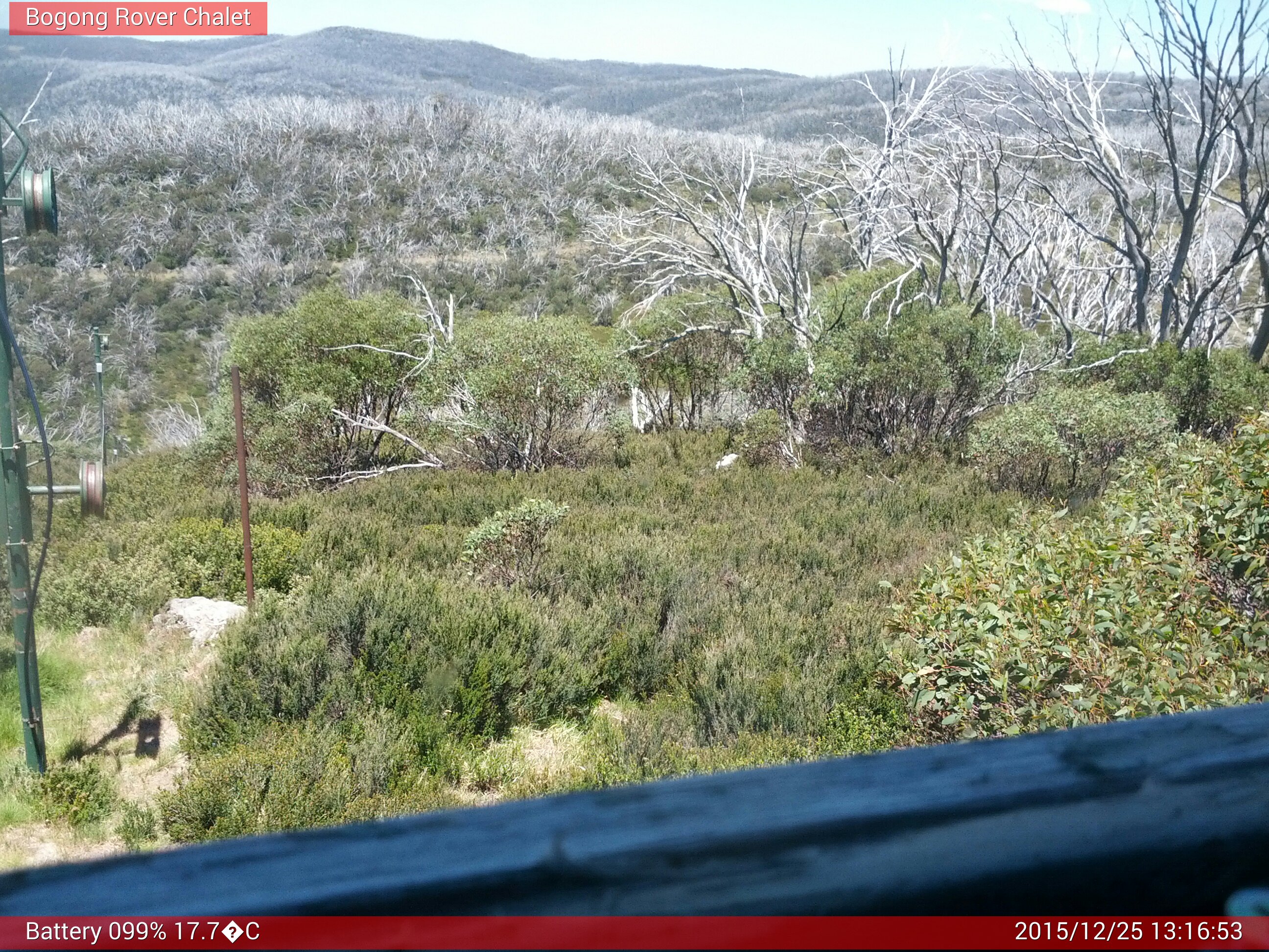 Bogong Web Cam 1:16pm Friday 25th of December 2015