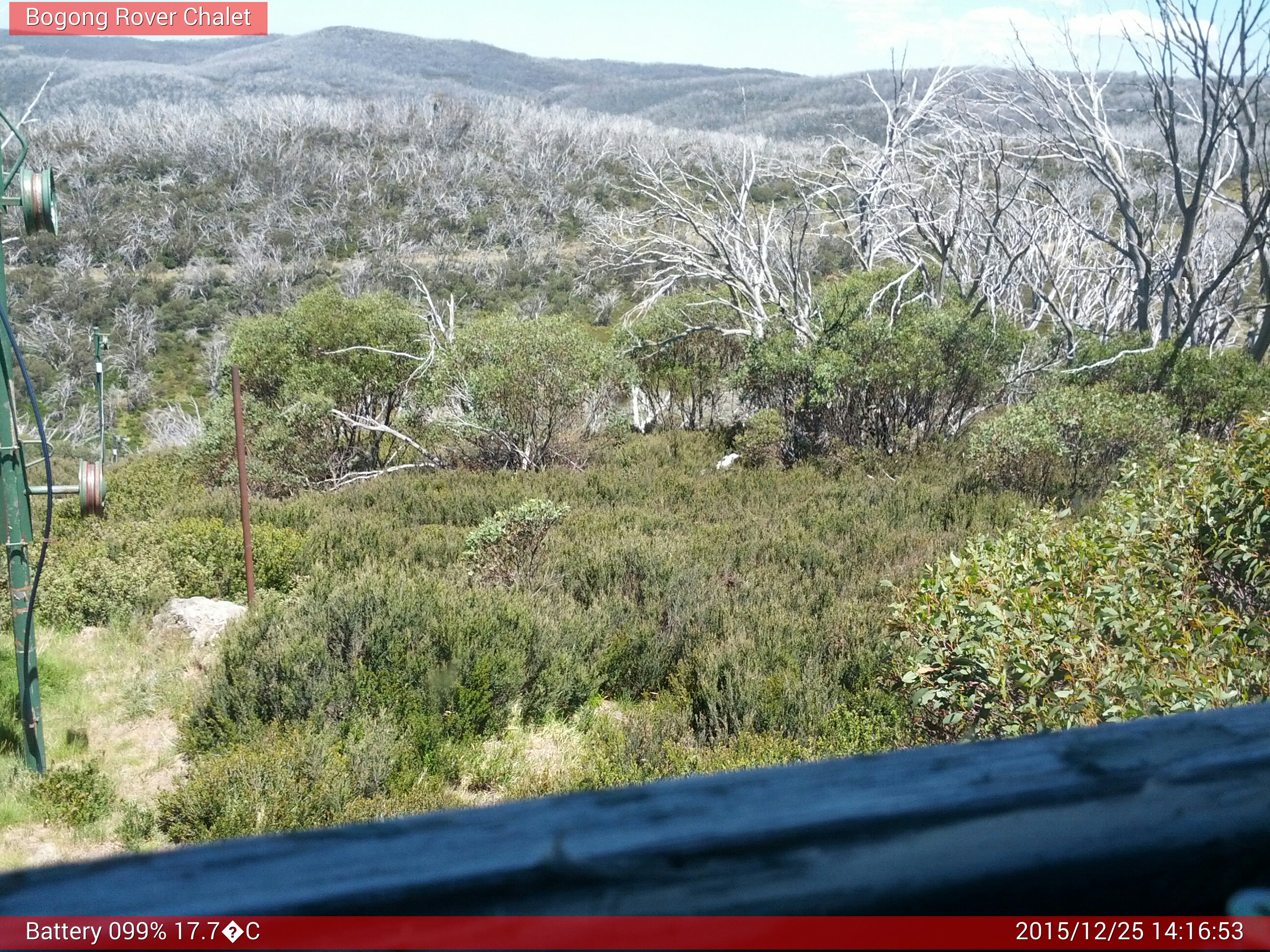 Bogong Web Cam 2:16pm Friday 25th of December 2015