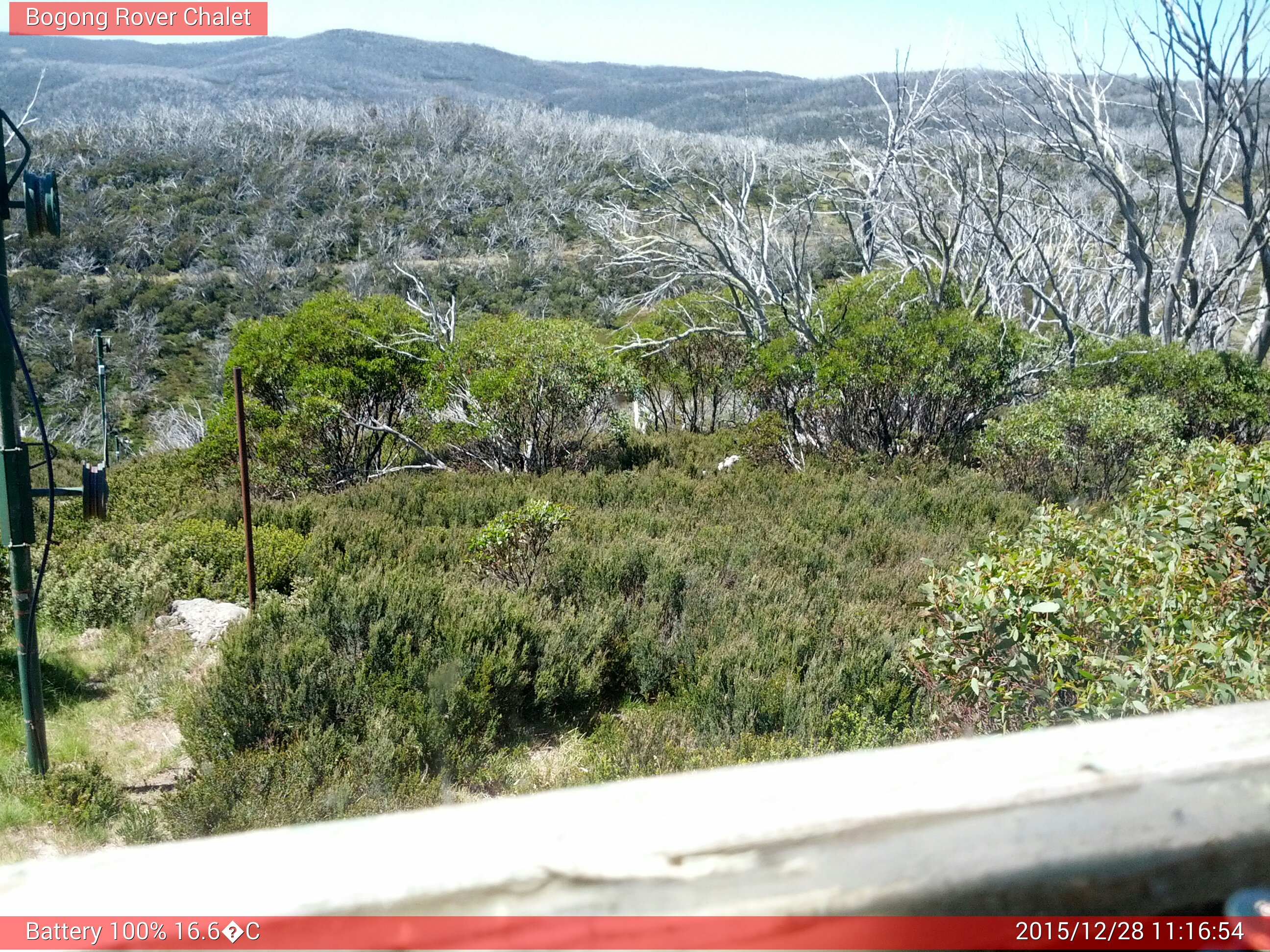 Bogong Web Cam 11:16am Monday 28th of December 2015