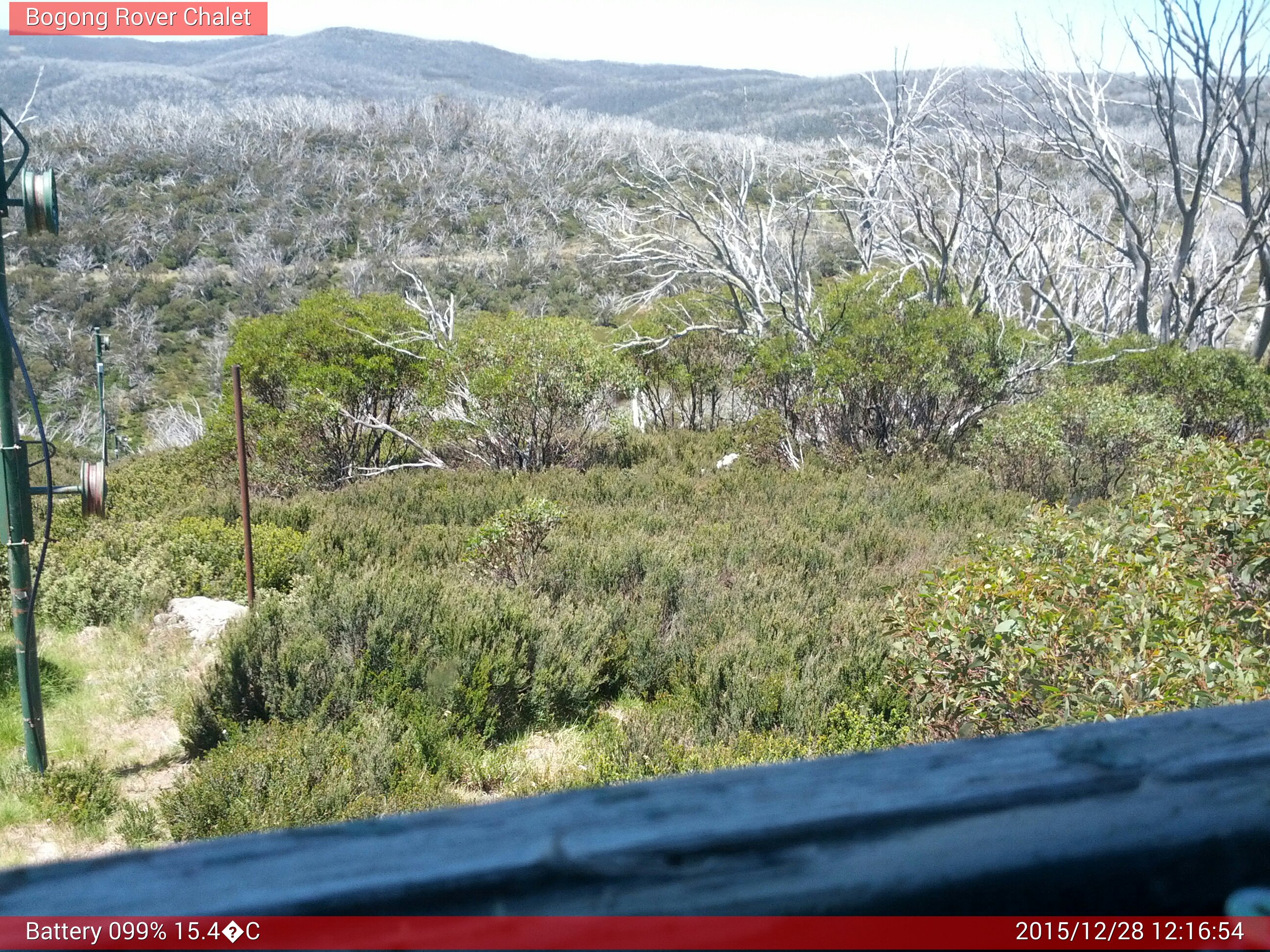 Bogong Web Cam 12:16pm Monday 28th of December 2015