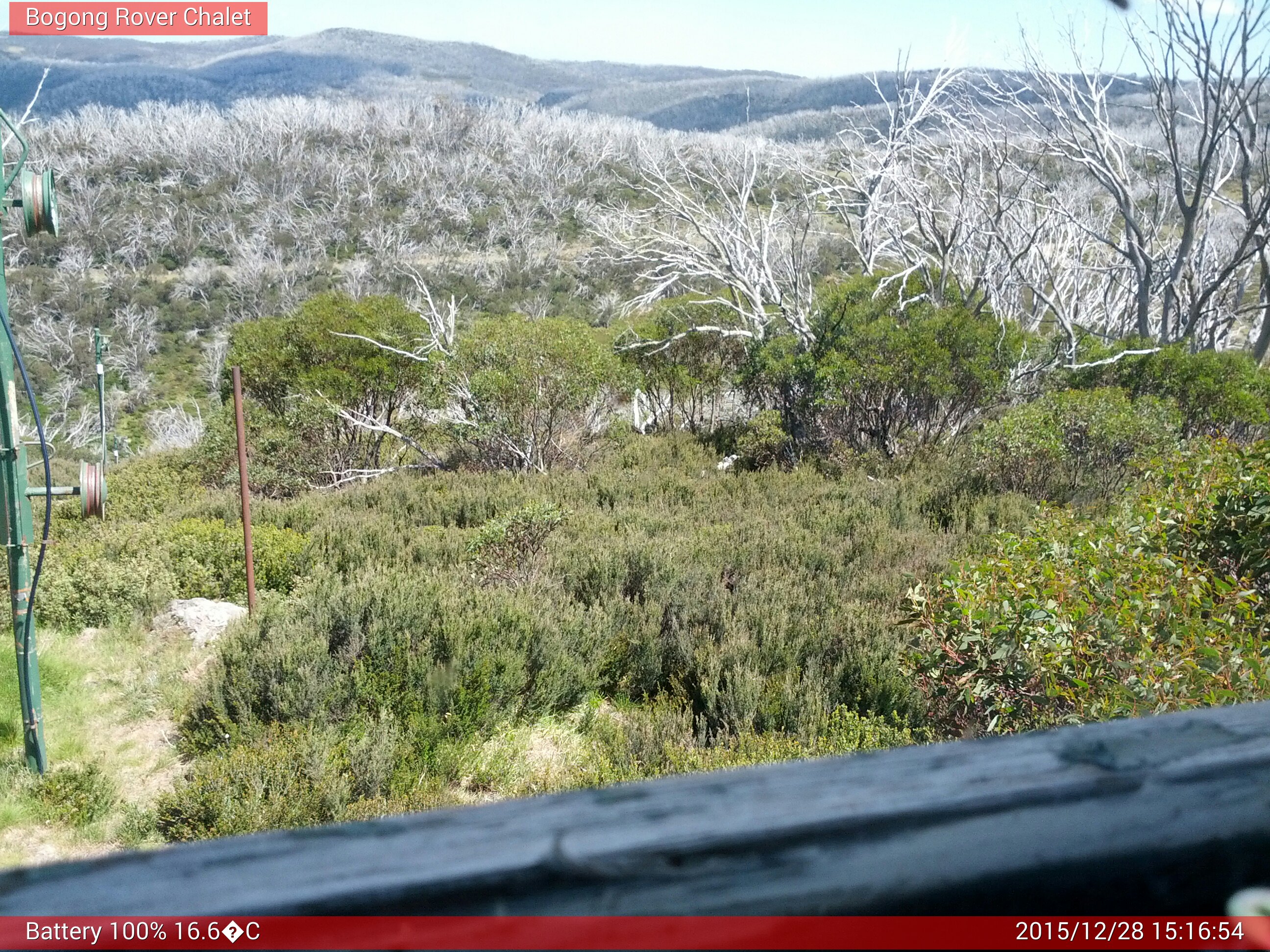 Bogong Web Cam 3:16pm Monday 28th of December 2015