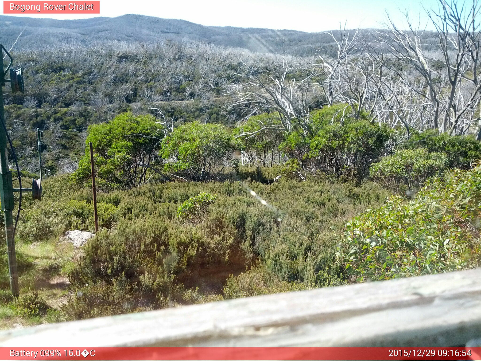 Bogong Web Cam 9:16am Tuesday 29th of December 2015