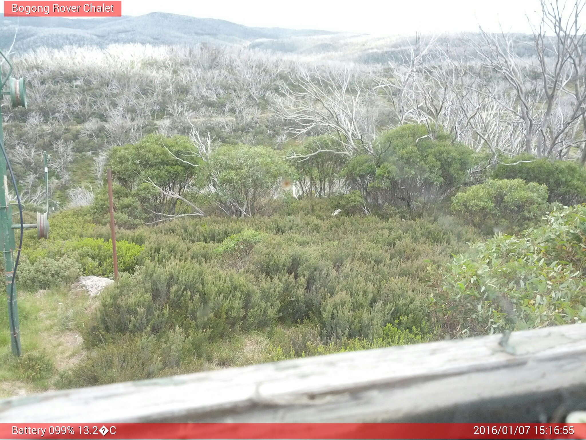 Bogong Web Cam 3:16pm Thursday 7th of January 2016