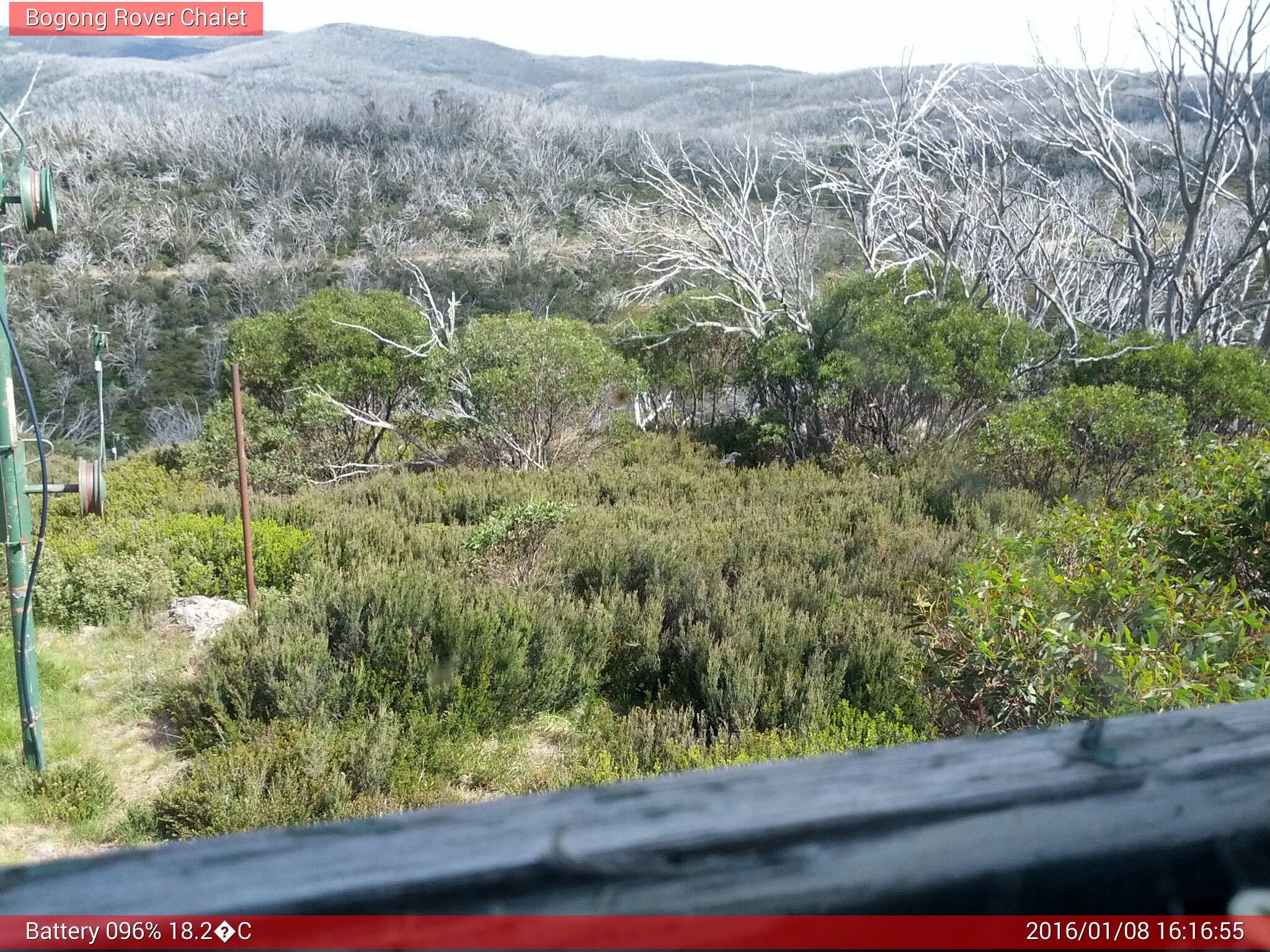 Bogong Web Cam 4:16pm Friday 8th of January 2016