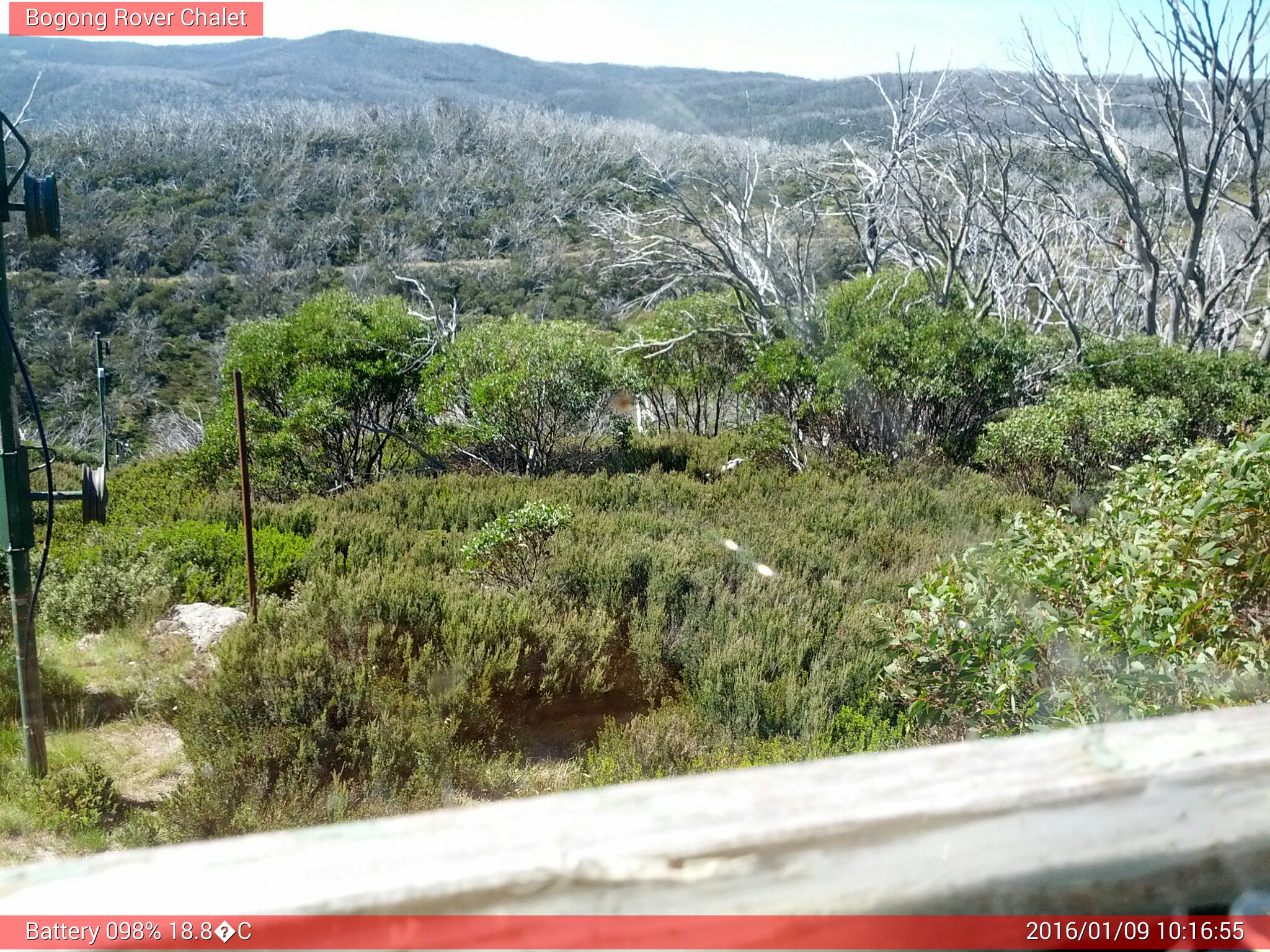 Bogong Web Cam 10:16am Saturday 9th of January 2016