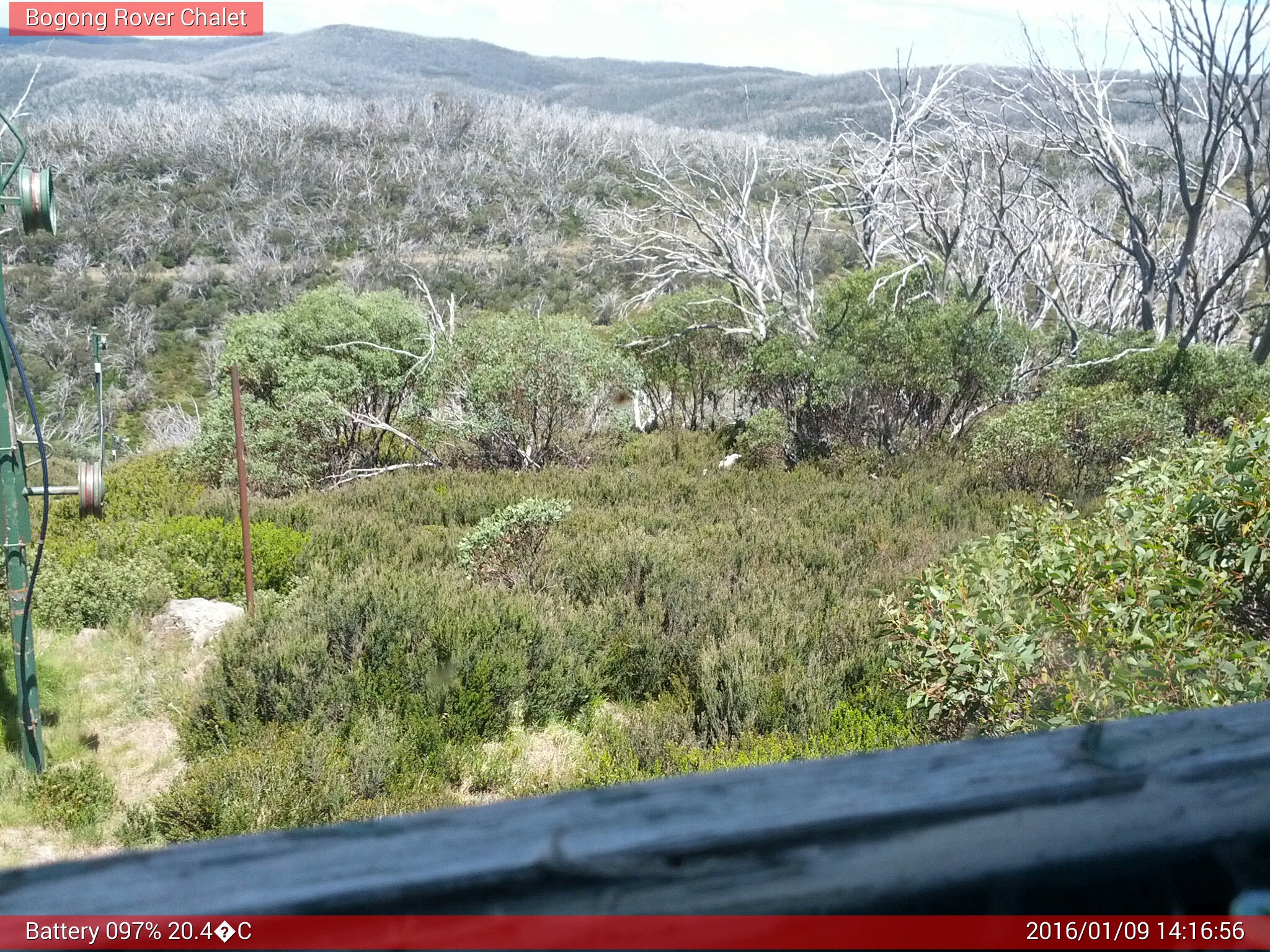 Bogong Web Cam 2:16pm Saturday 9th of January 2016