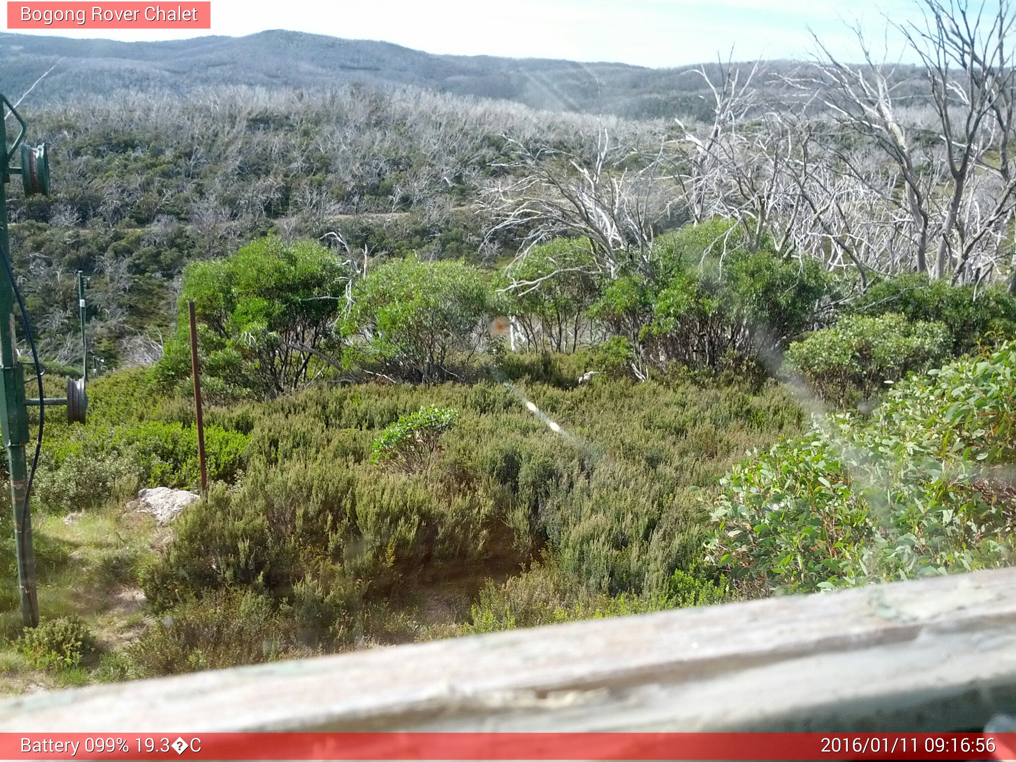 Bogong Web Cam 9:16am Monday 11th of January 2016