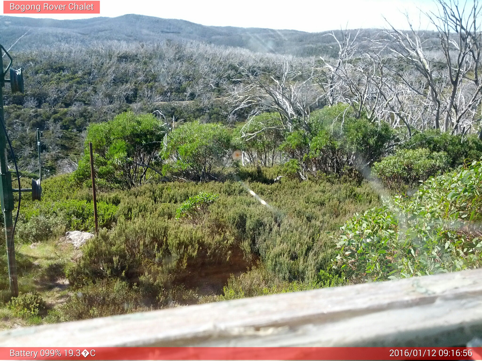 Bogong Web Cam 9:16am Tuesday 12th of January 2016