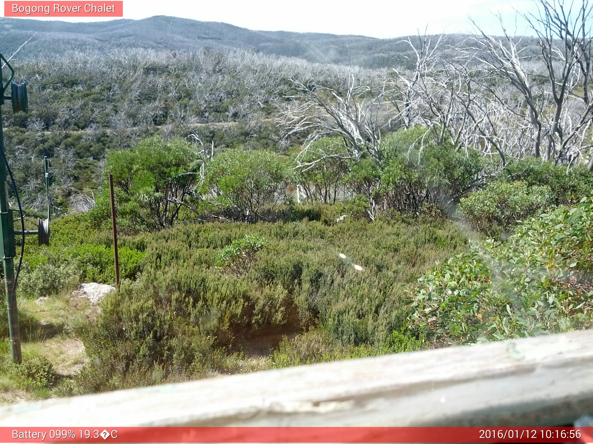 Bogong Web Cam 10:16am Tuesday 12th of January 2016