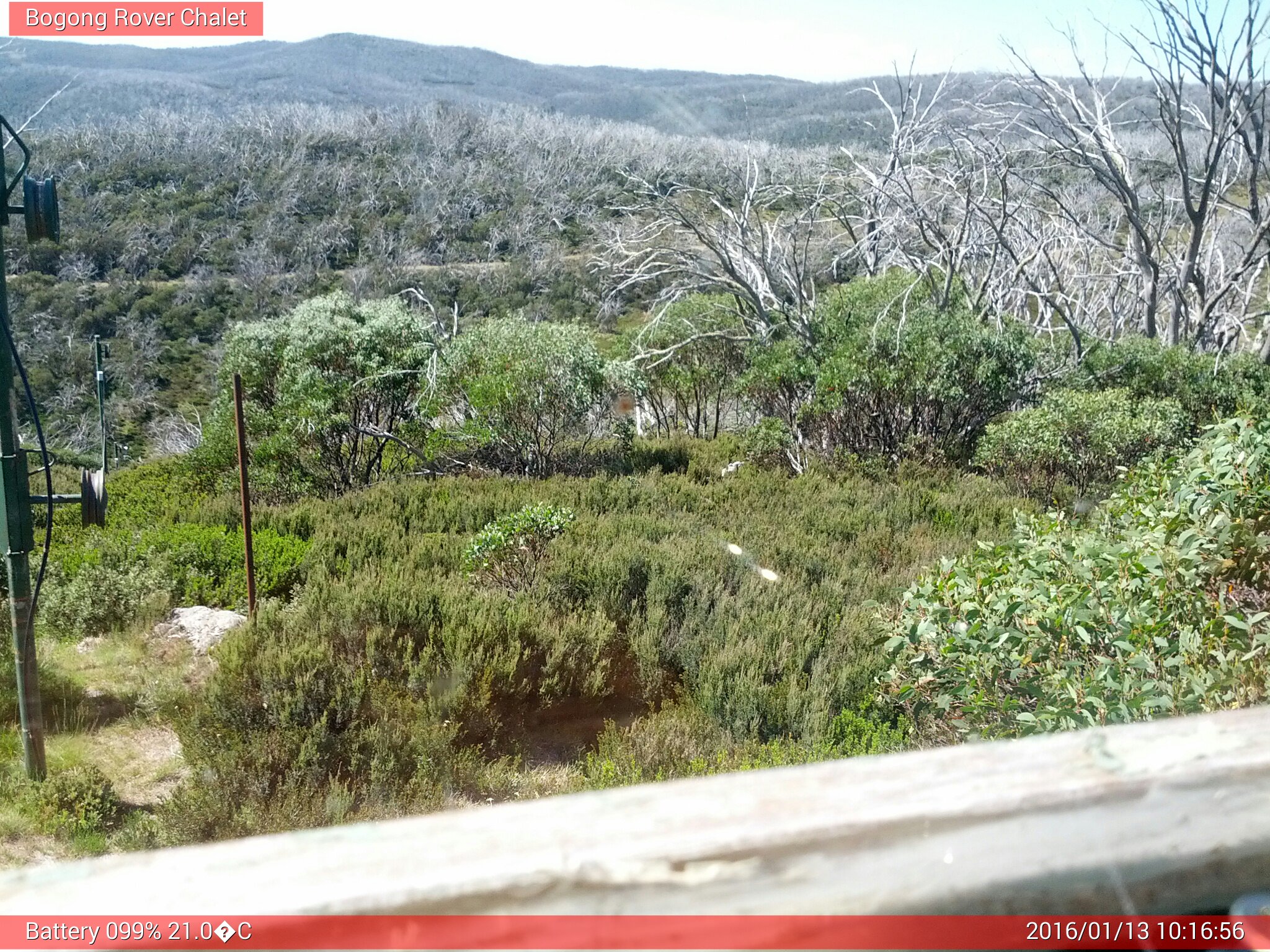 Bogong Web Cam 10:16am Wednesday 13th of January 2016