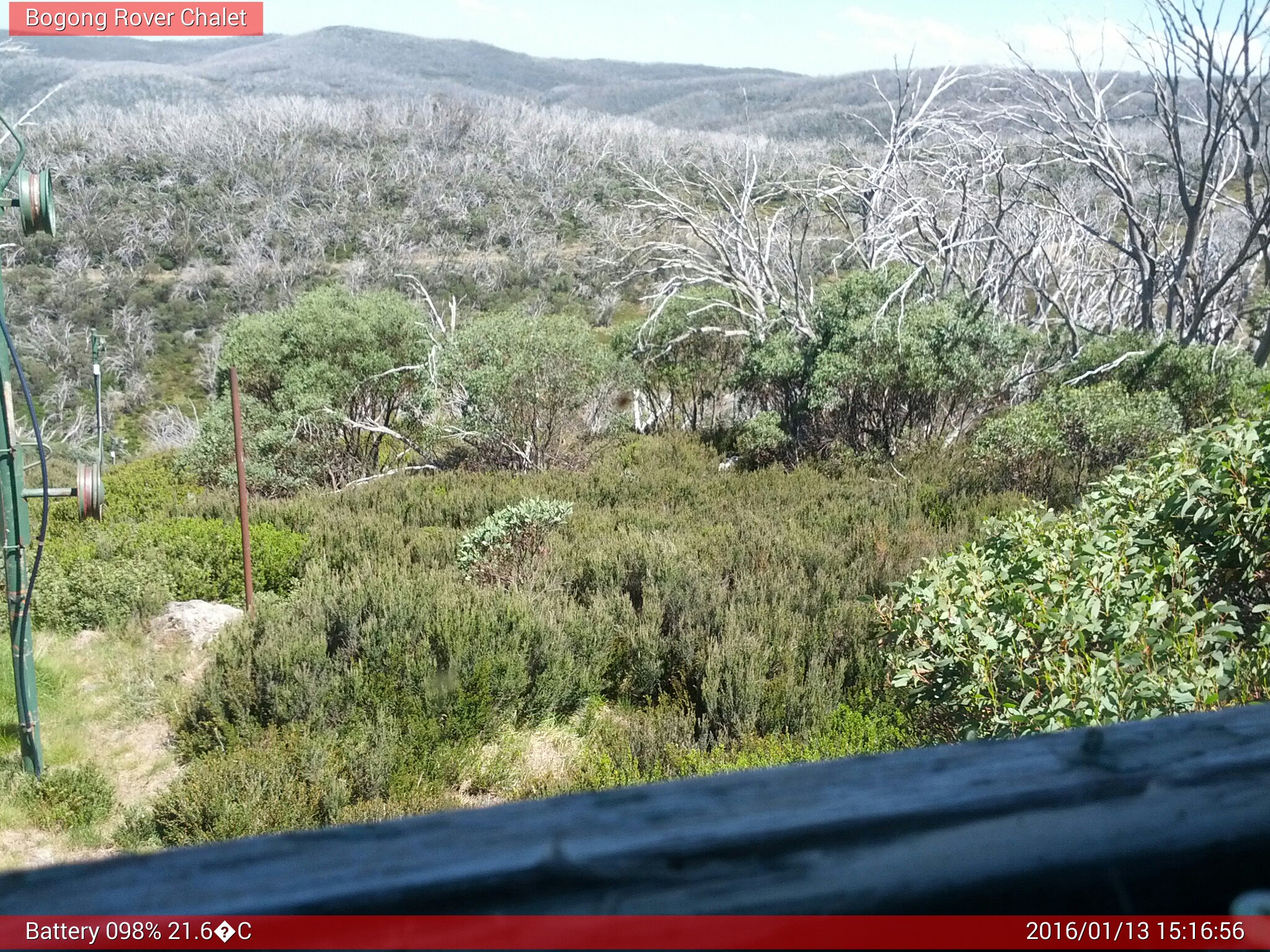 Bogong Web Cam 3:16pm Wednesday 13th of January 2016