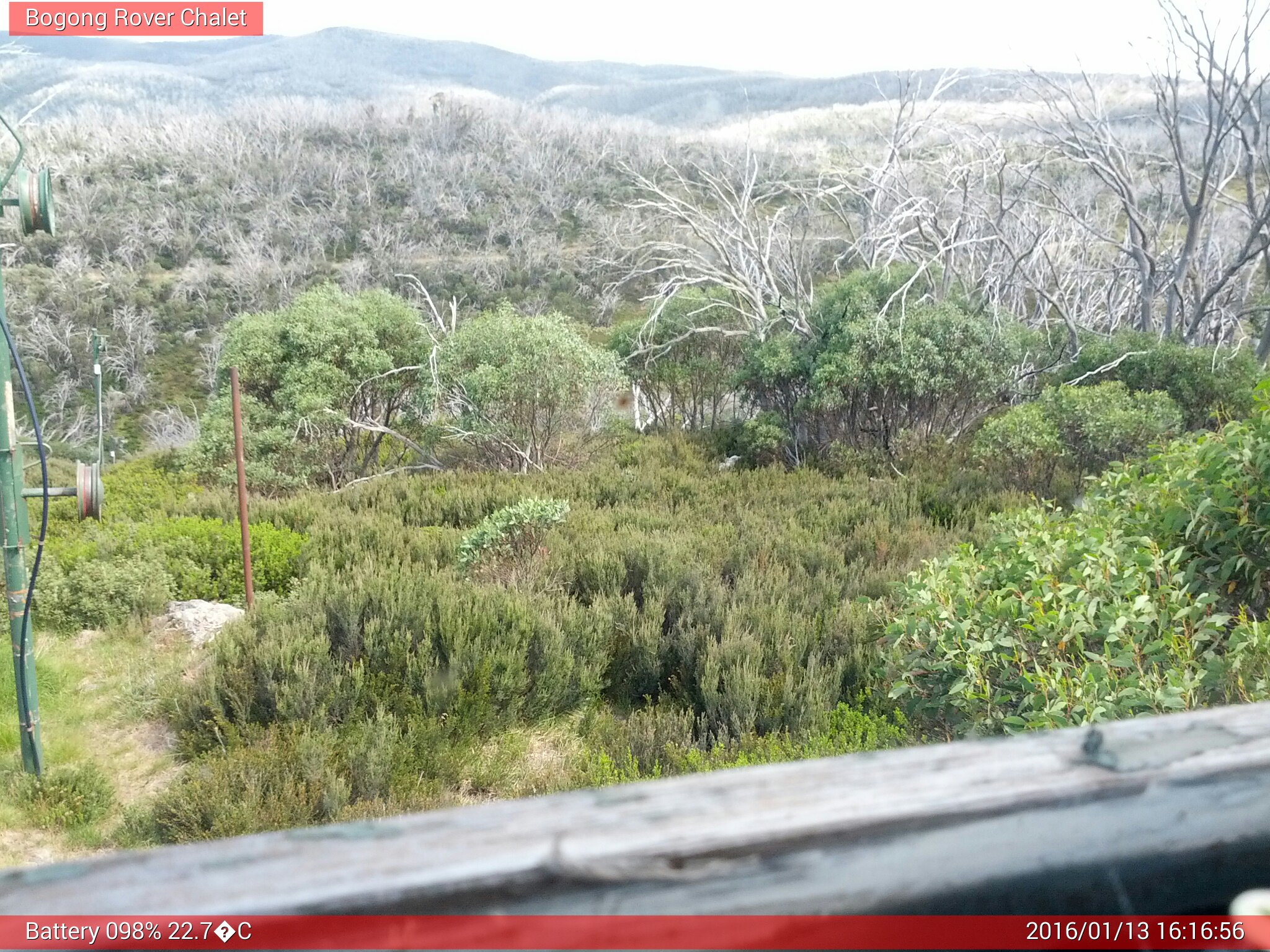 Bogong Web Cam 4:16pm Wednesday 13th of January 2016