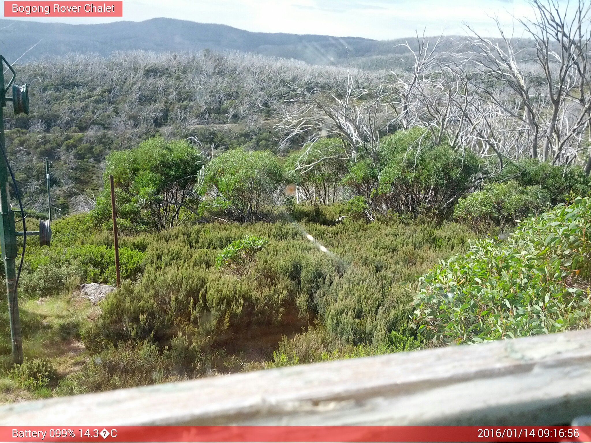 Bogong Web Cam 9:16am Thursday 14th of January 2016