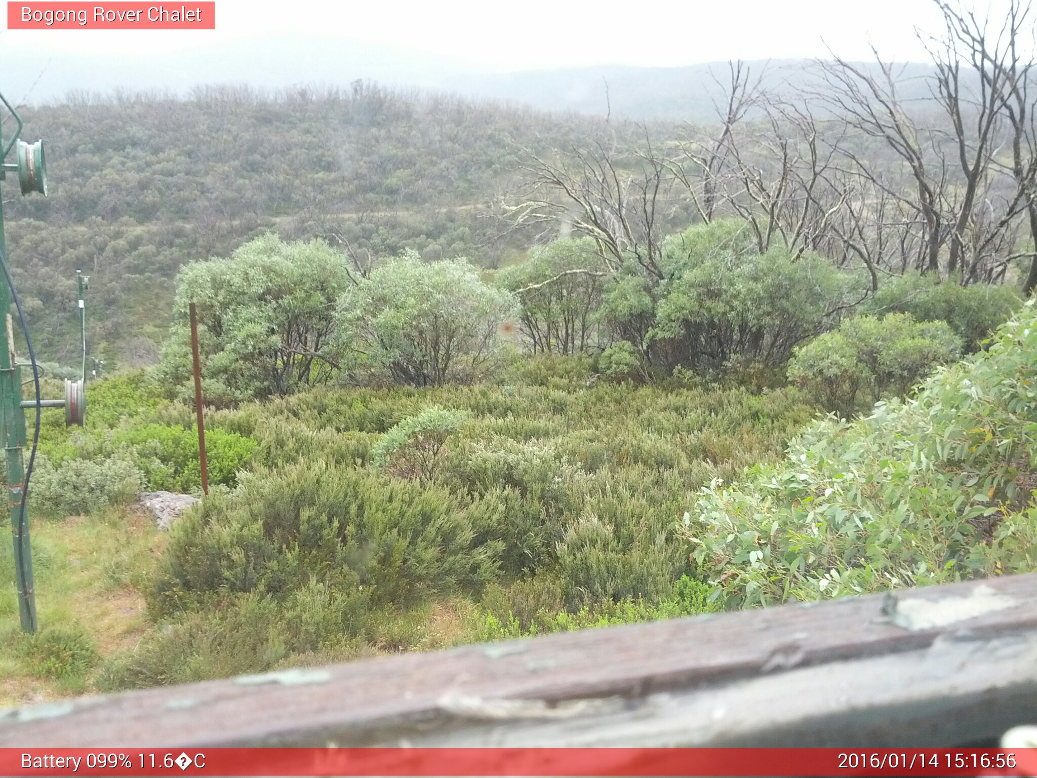 Bogong Web Cam 3:16pm Thursday 14th of January 2016