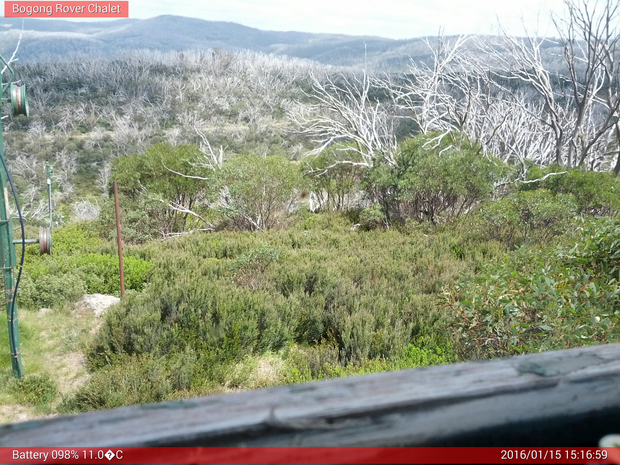 Bogong Web Cam 3:16pm Friday 15th of January 2016