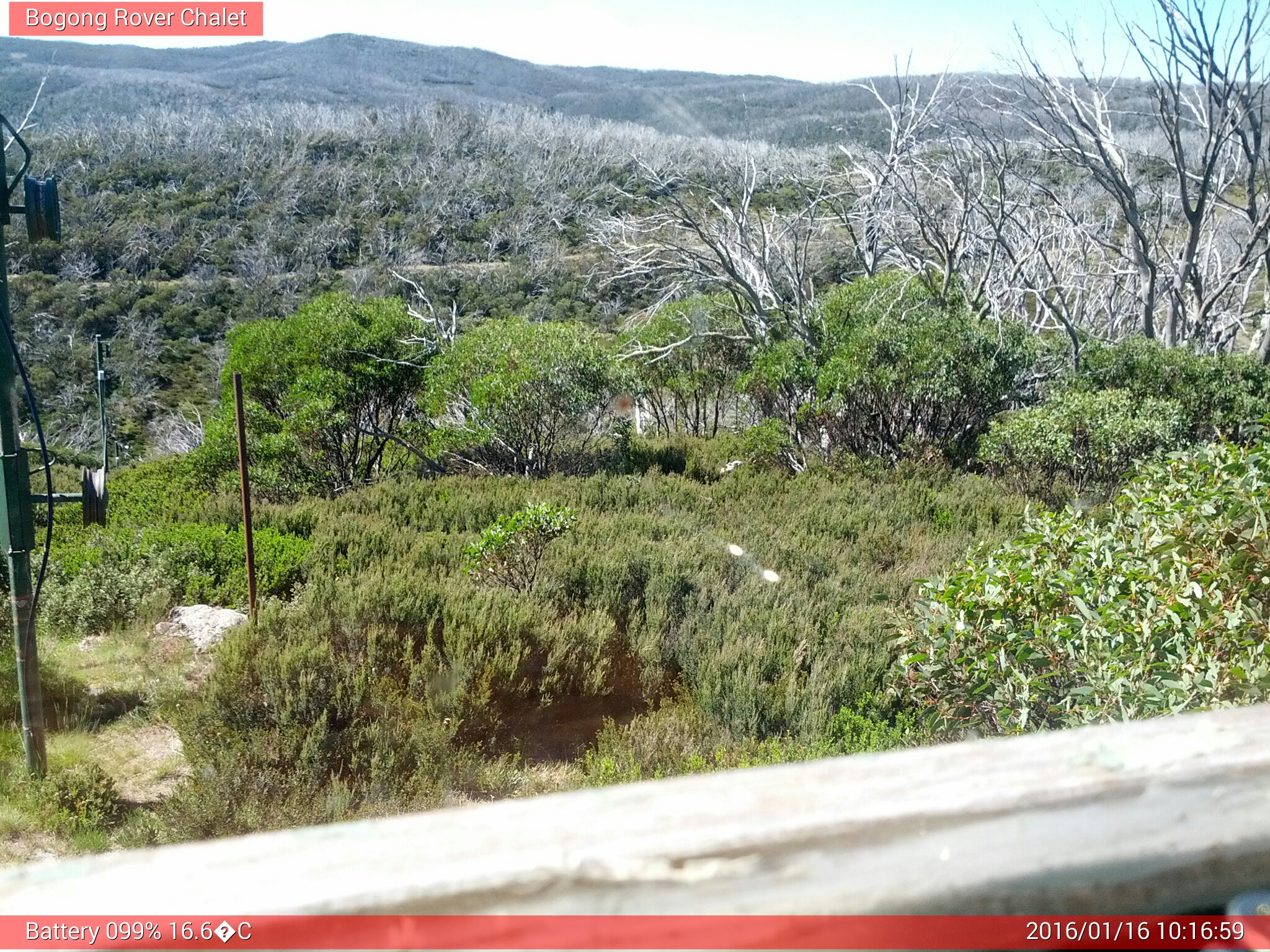 Bogong Web Cam 10:16am Saturday 16th of January 2016