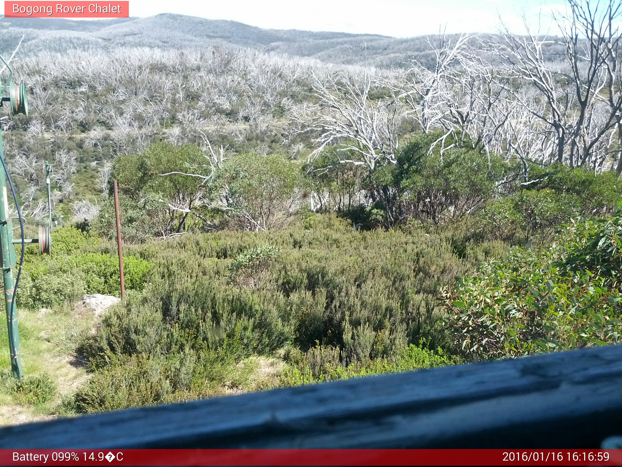 Bogong Web Cam 4:16pm Saturday 16th of January 2016