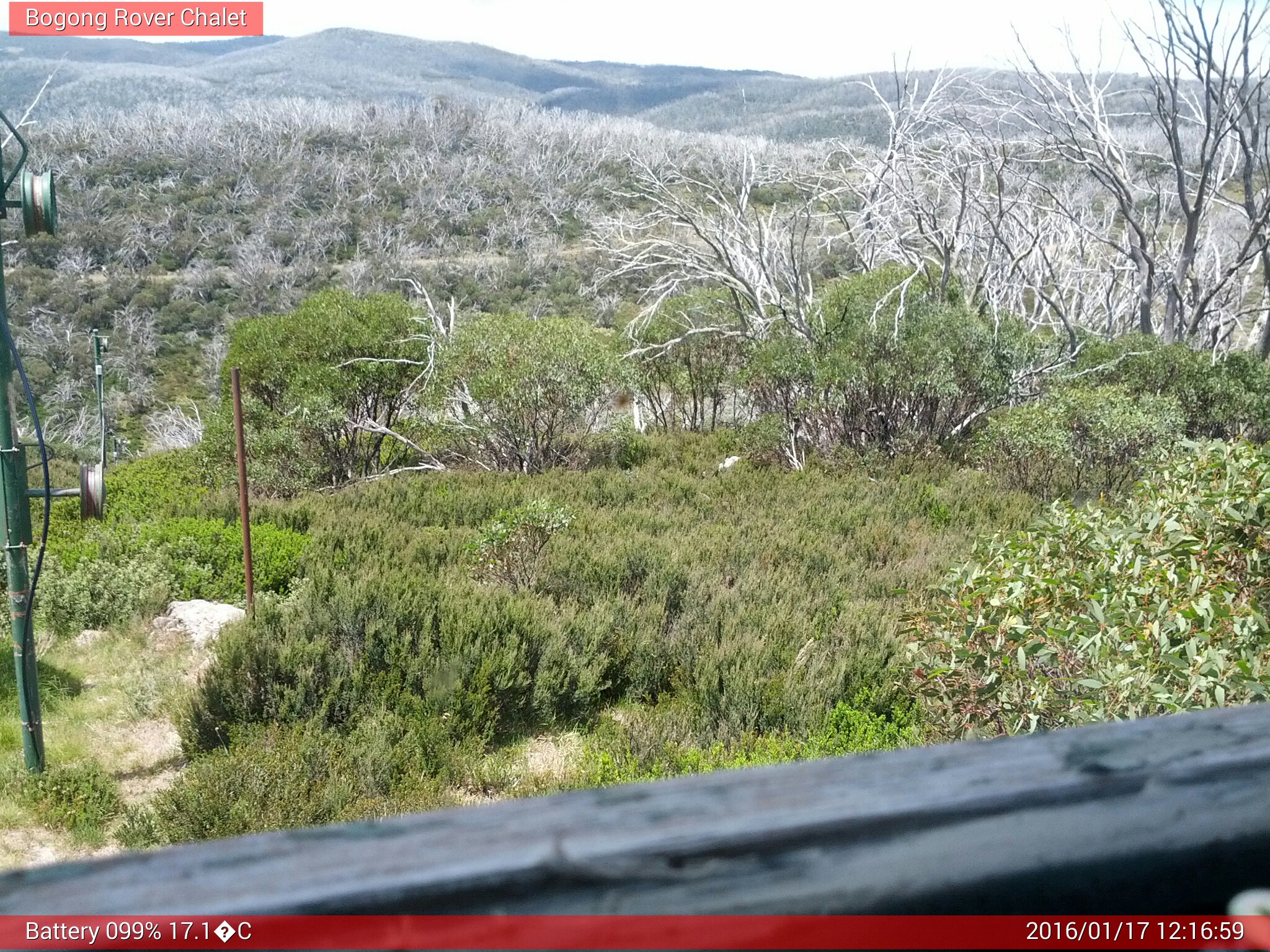 Bogong Web Cam 12:16pm Sunday 17th of January 2016