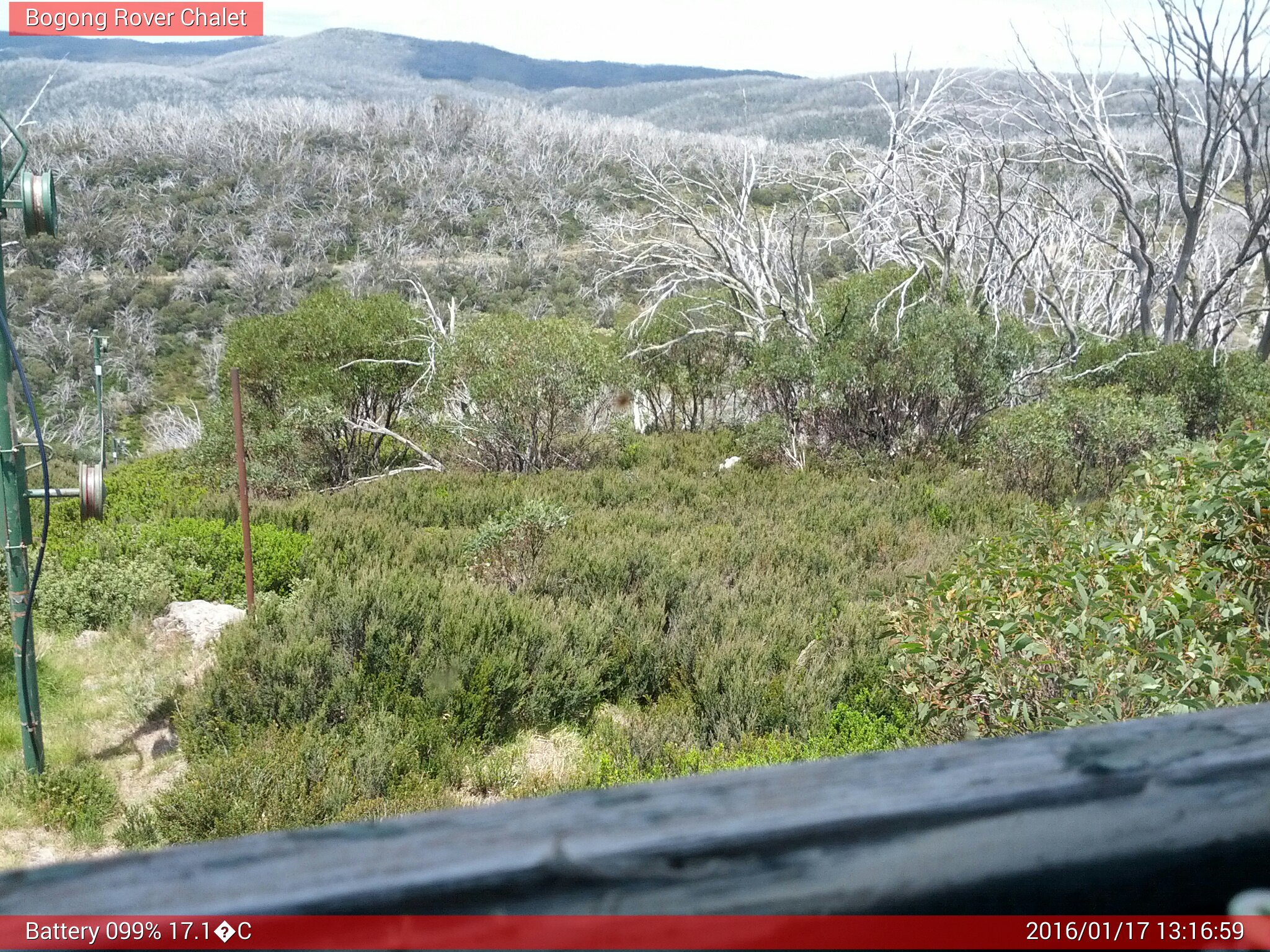 Bogong Web Cam 1:16pm Sunday 17th of January 2016