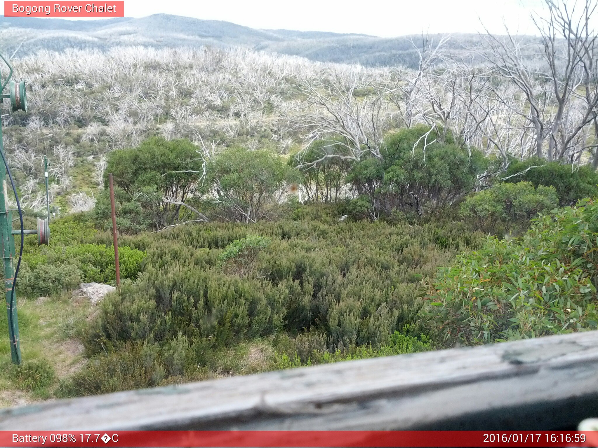 Bogong Web Cam 4:16pm Sunday 17th of January 2016