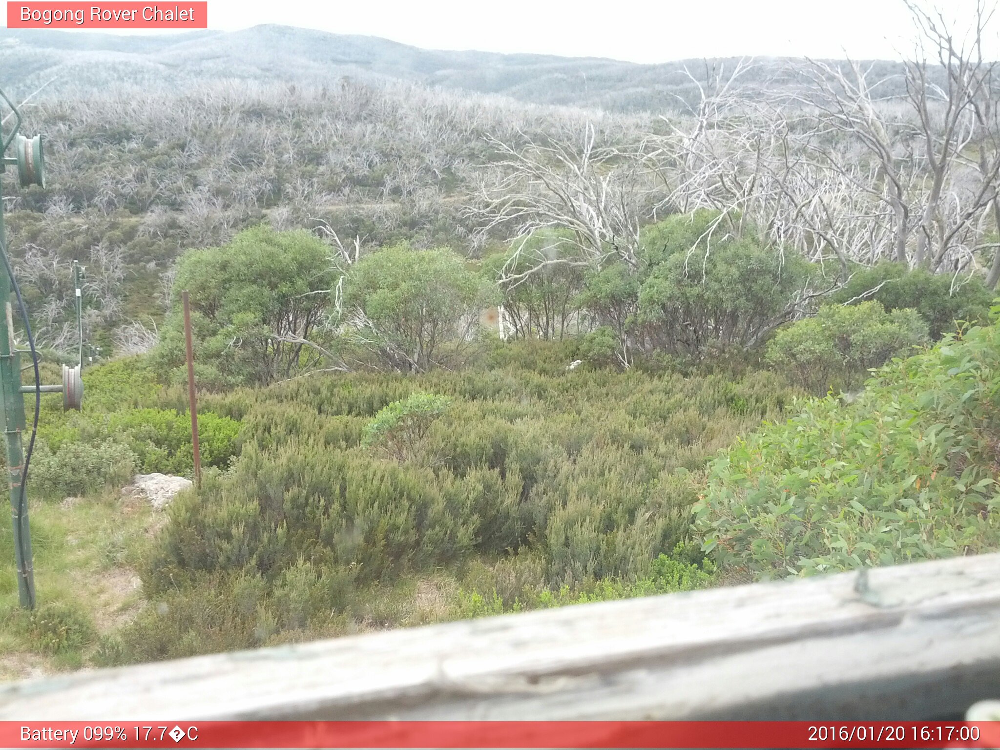 Bogong Web Cam 4:16pm Wednesday 20th of January 2016