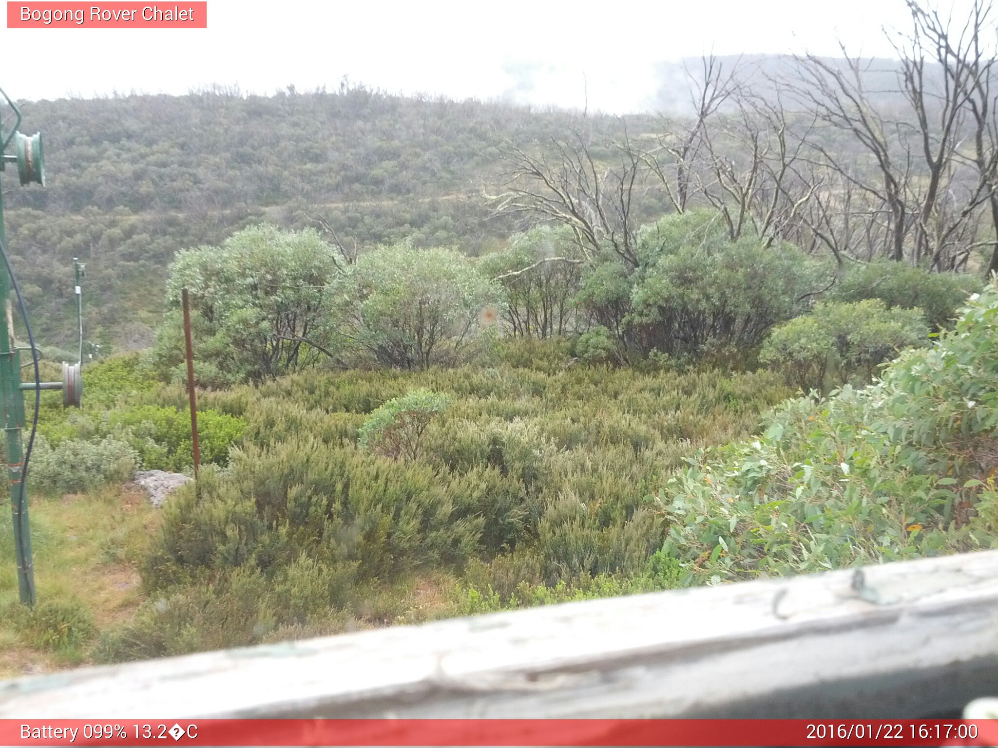 Bogong Web Cam 4:16pm Friday 22nd of January 2016