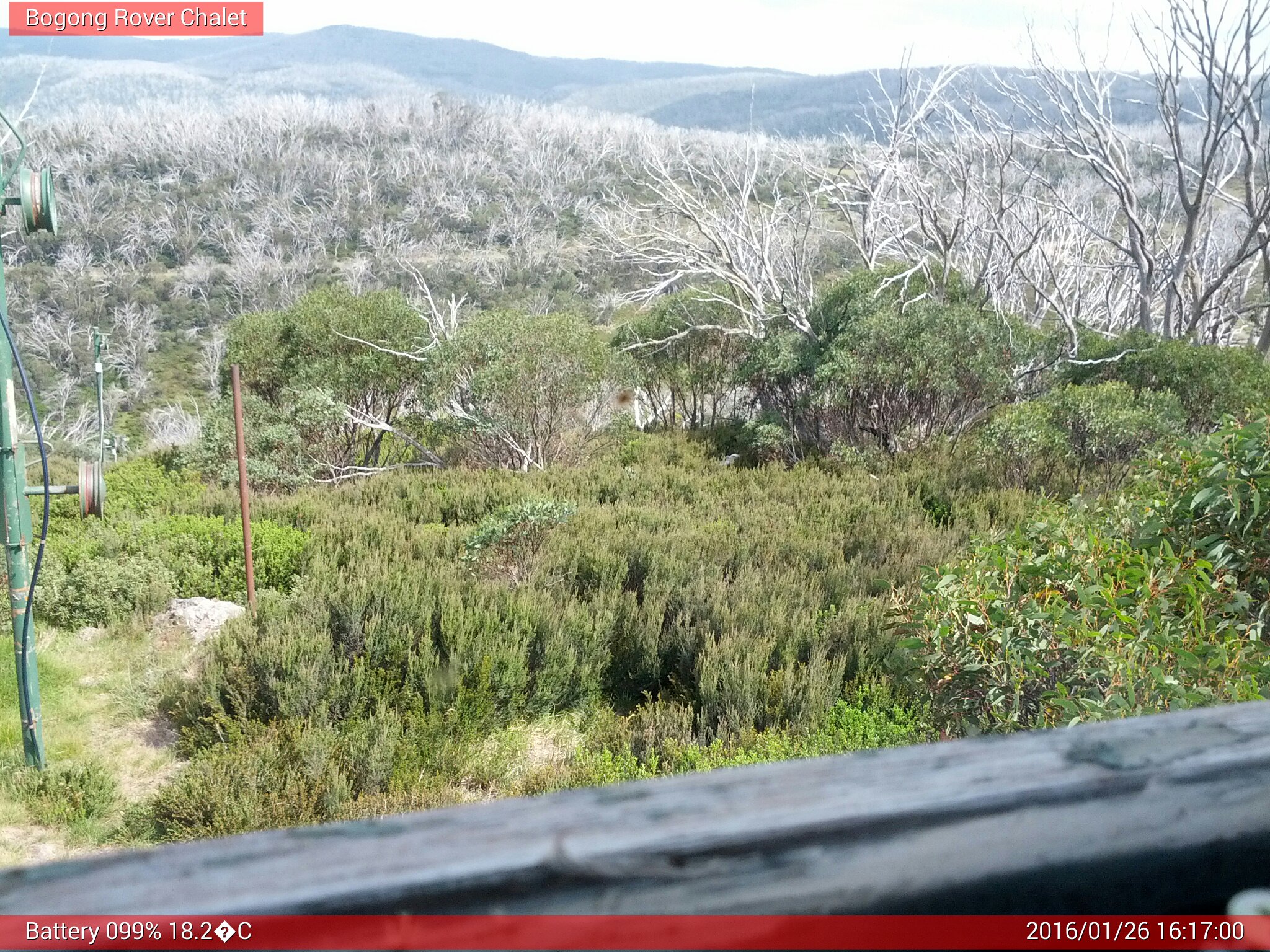 Bogong Web Cam 4:17pm Tuesday 26th of January 2016