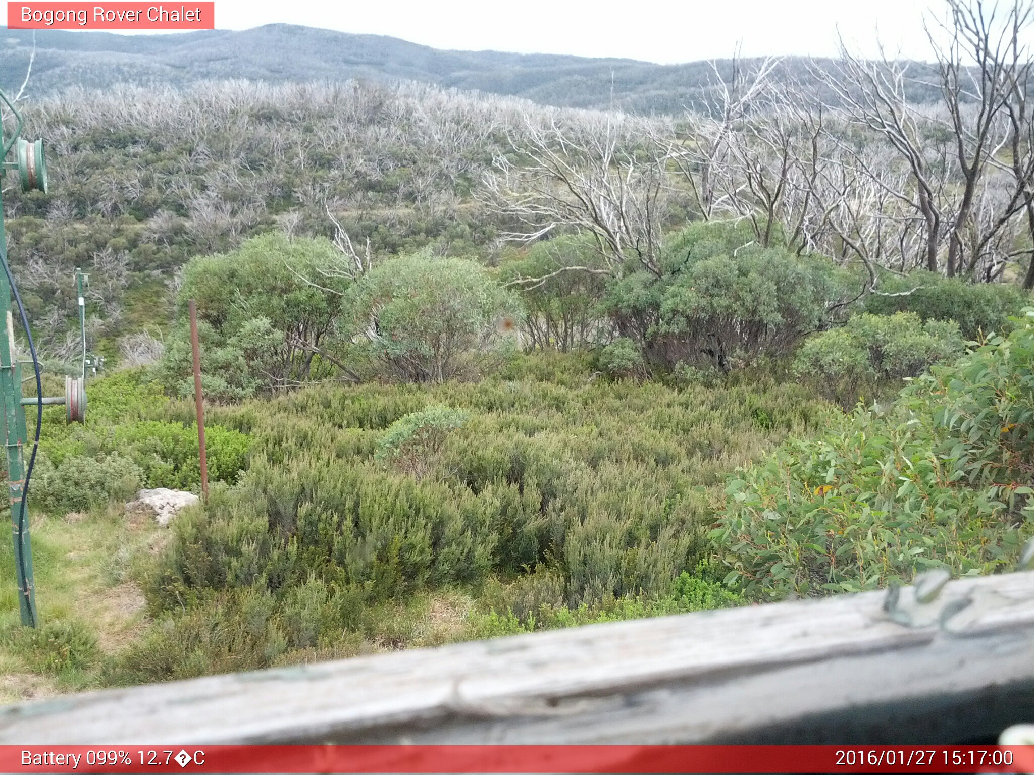 Bogong Web Cam 3:17pm Wednesday 27th of January 2016