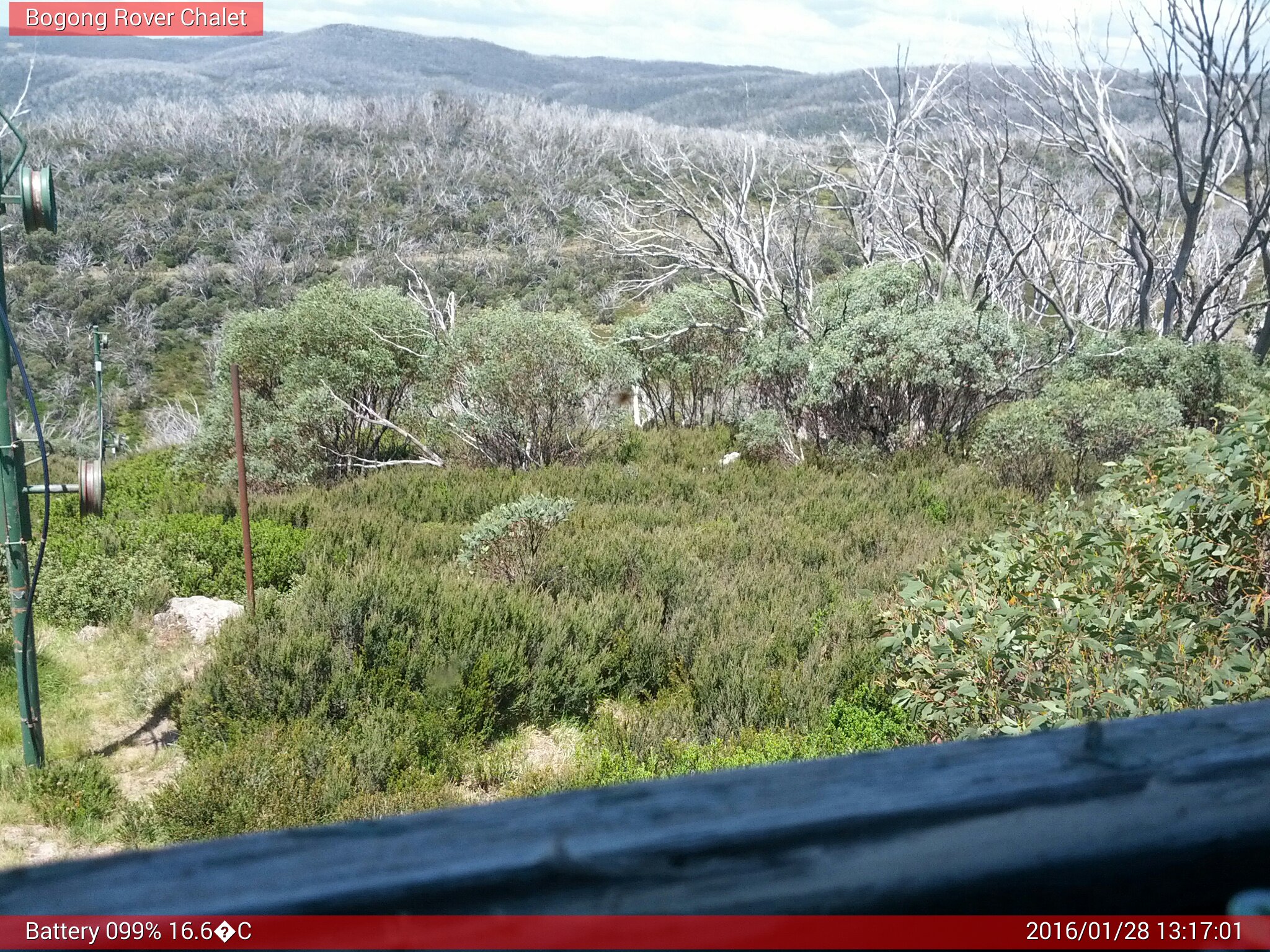 Bogong Web Cam 1:17pm Thursday 28th of January 2016