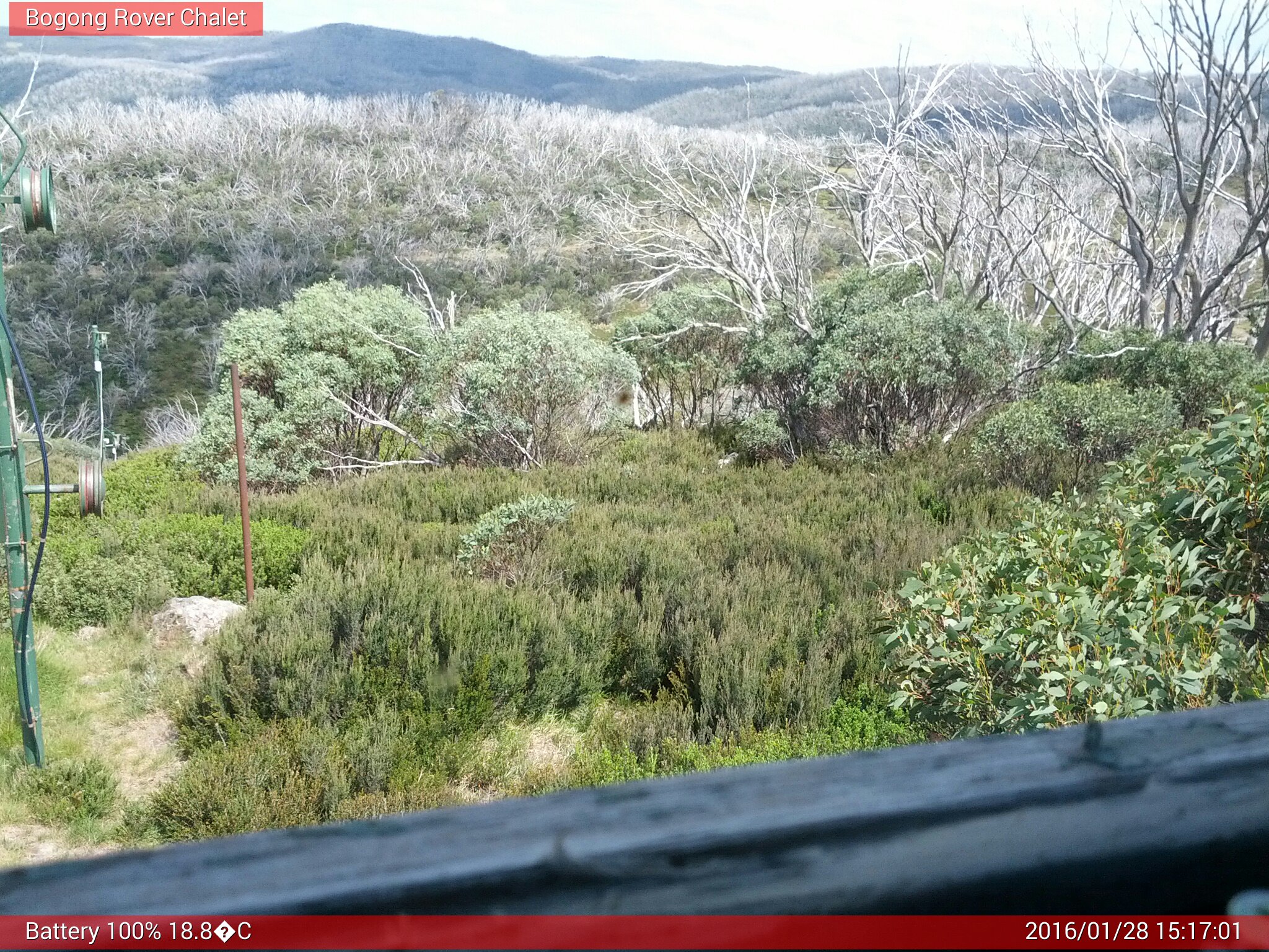 Bogong Web Cam 3:17pm Thursday 28th of January 2016