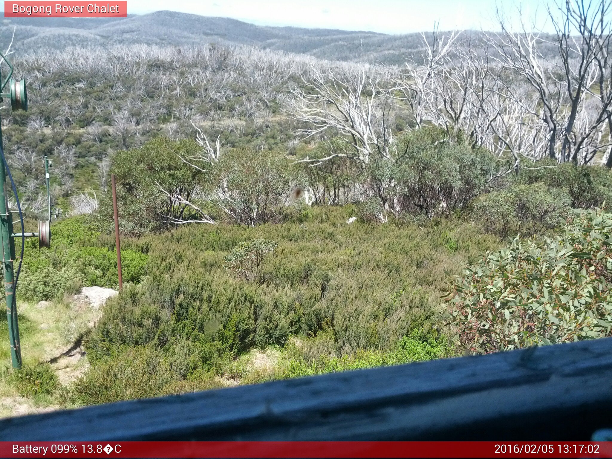 Bogong Web Cam 1:17pm Friday 5th of February 2016