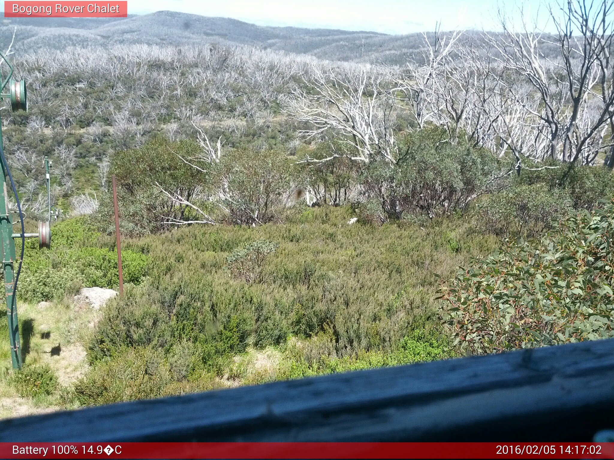 Bogong Web Cam 2:17pm Friday 5th of February 2016