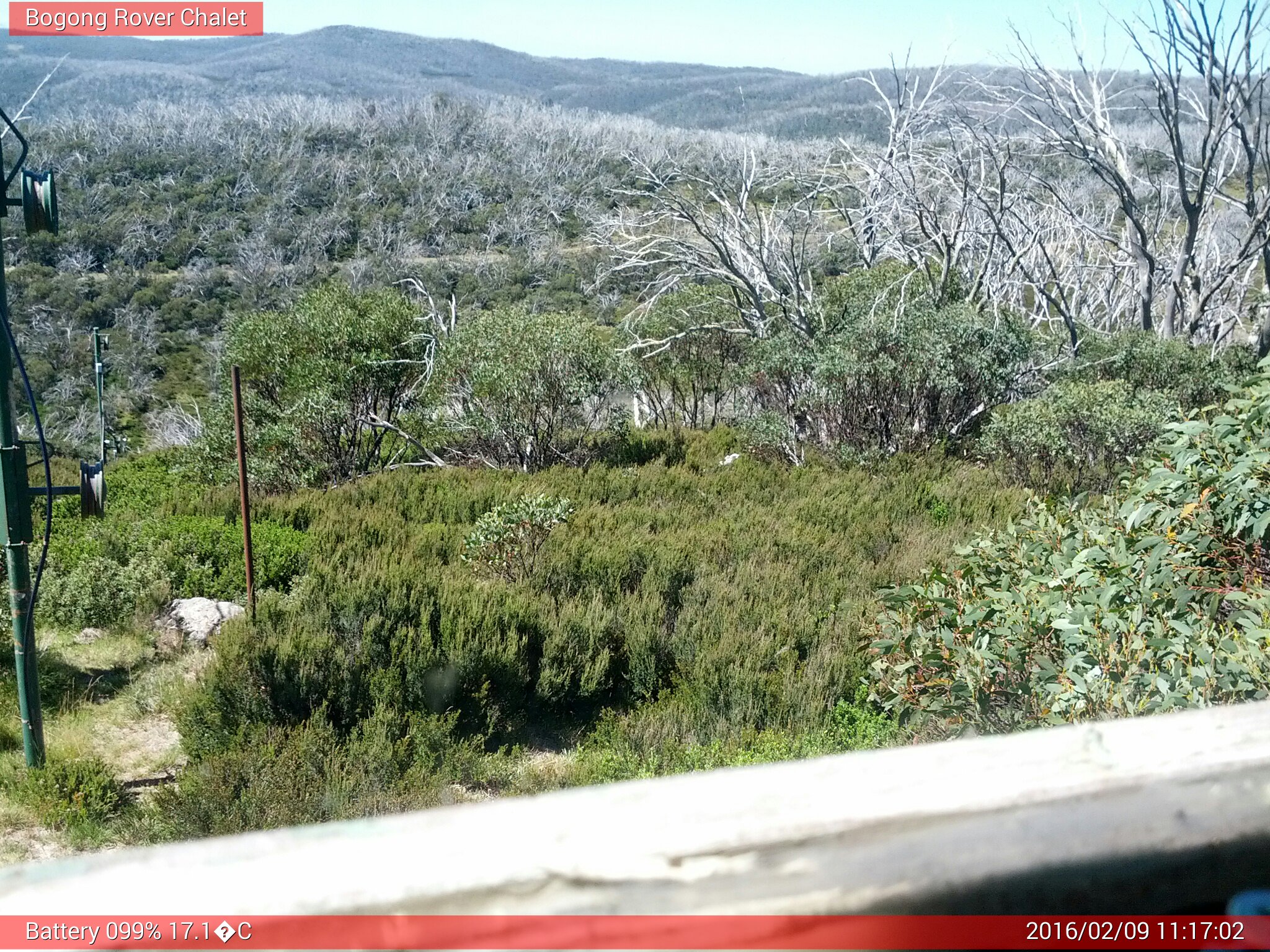 Bogong Web Cam 11:17am Tuesday 9th of February 2016