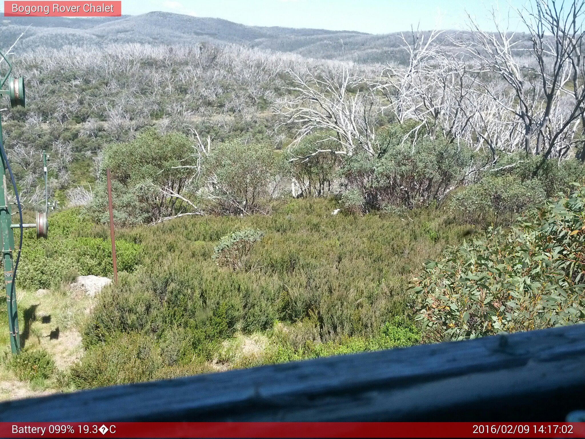 Bogong Web Cam 2:17pm Tuesday 9th of February 2016