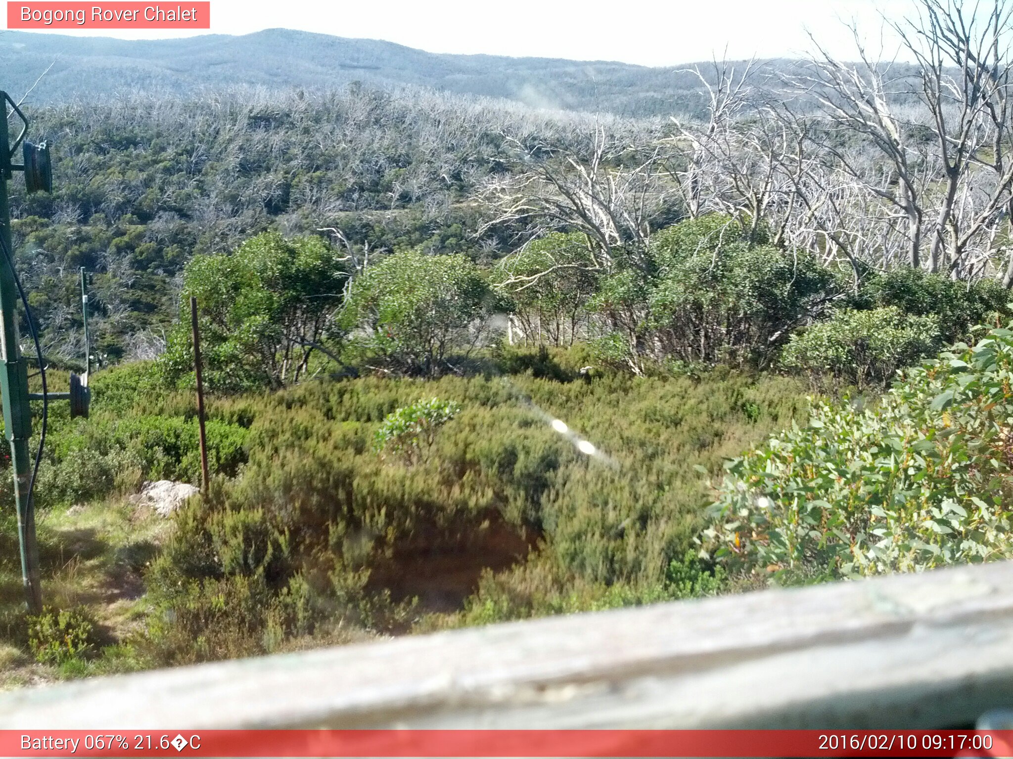 Bogong Web Cam 9:16am Wednesday 10th of February 2016