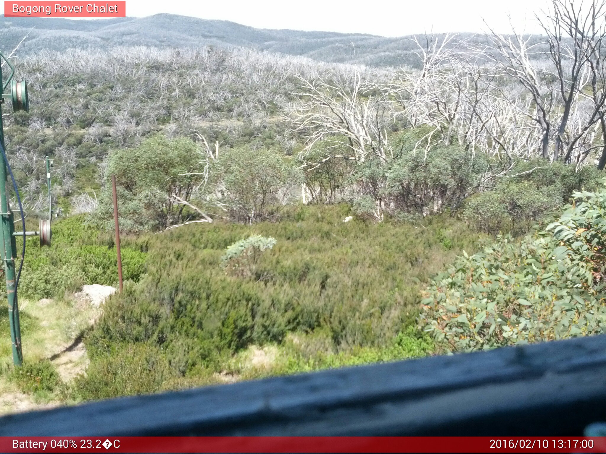 Bogong Web Cam 1:16pm Wednesday 10th of February 2016