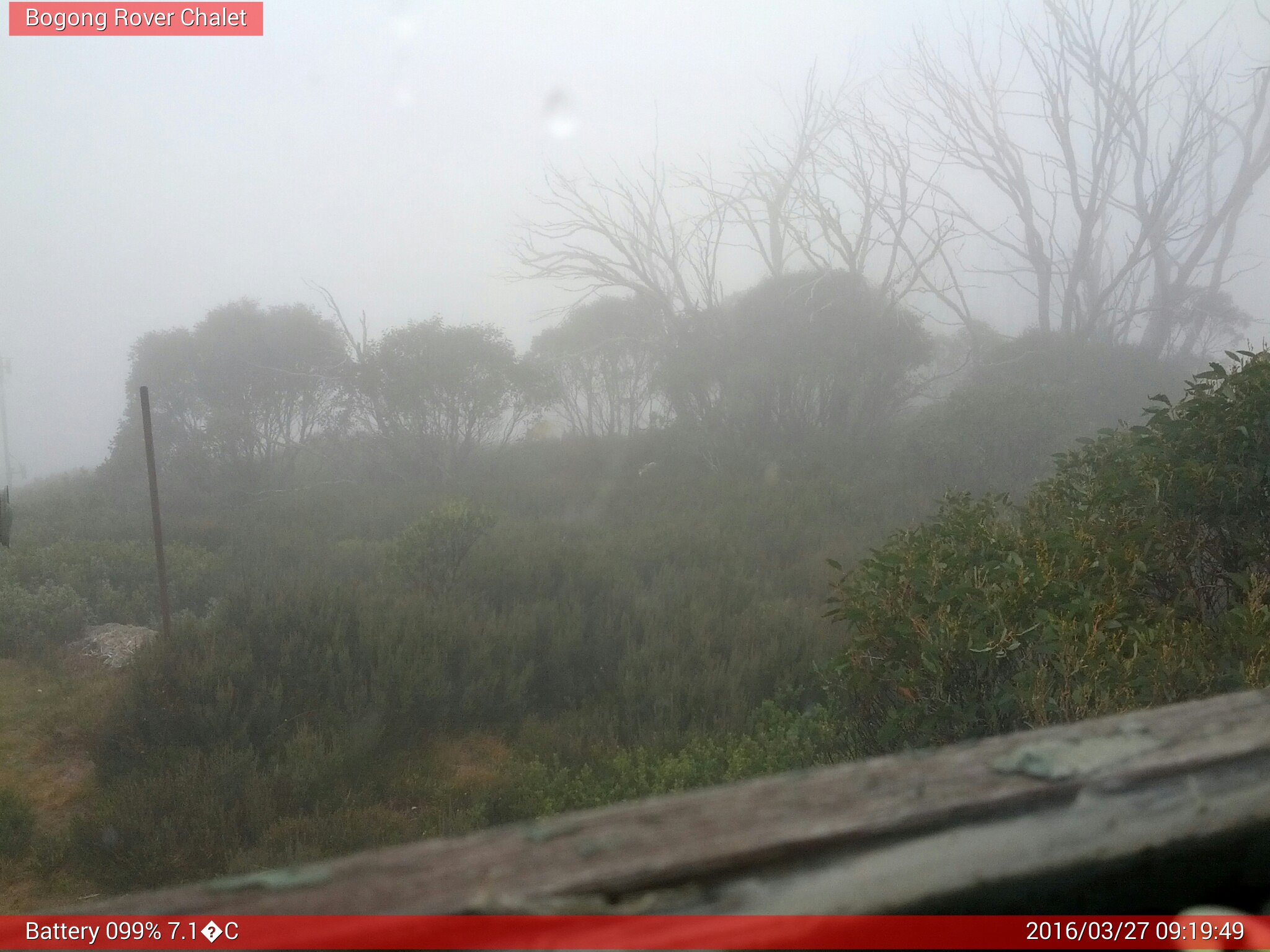 Bogong Web Cam 9:19am Sunday 27th of March 2016